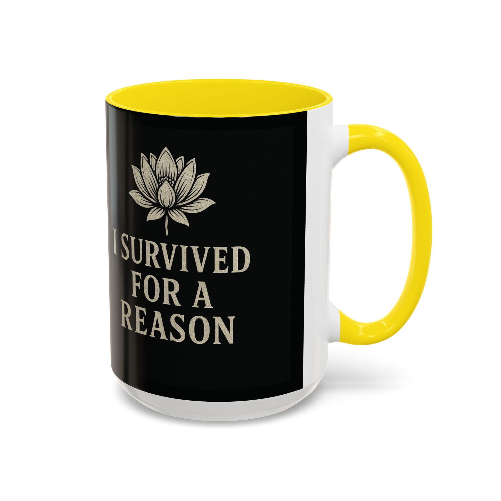 Inspirational Coffee Mug - I Survived for a Reason, Motivational Gift, Personalized Tea Cup, Positive Affirmation, Self-Care Mug