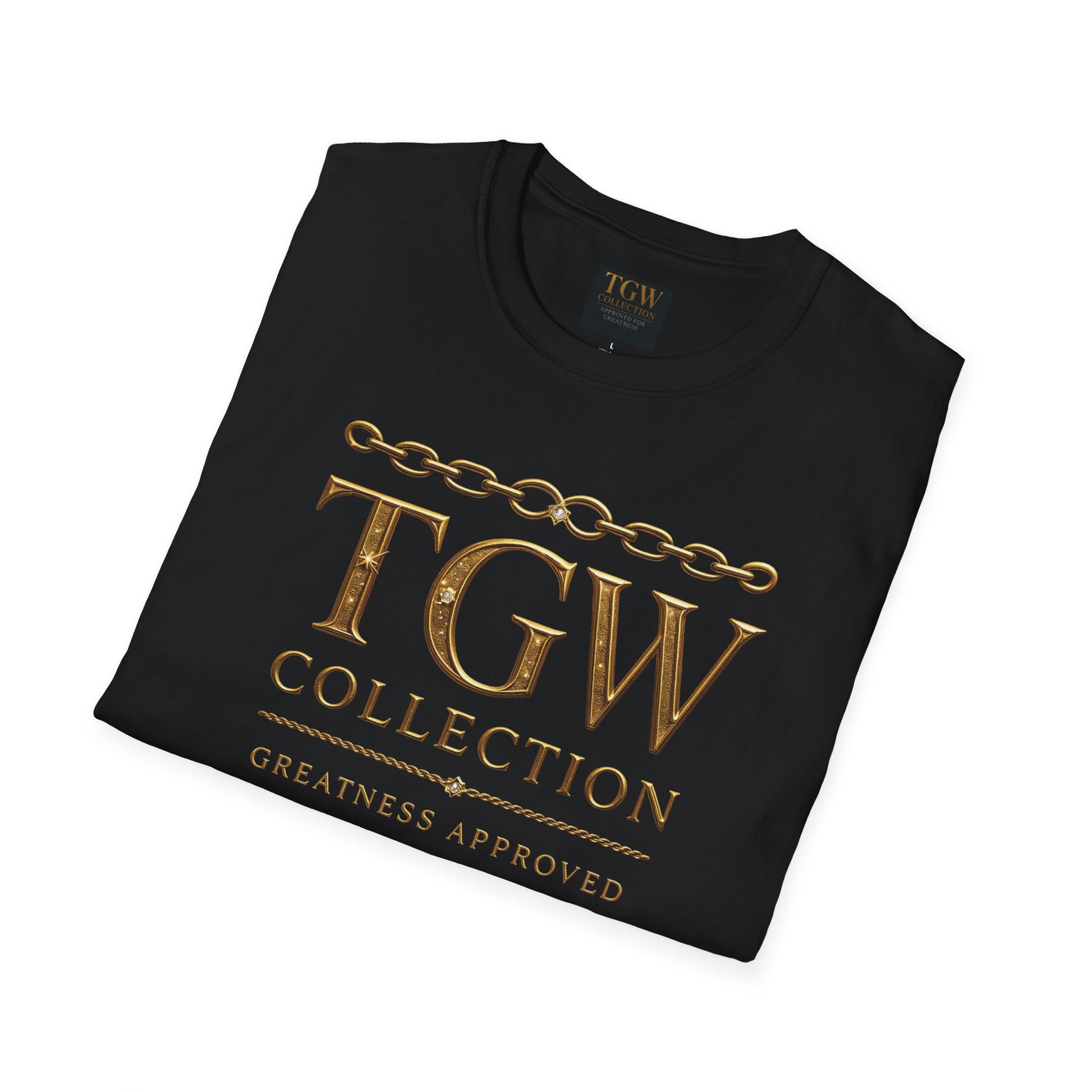 Gold Chain Text T-Shirt, Stylish Tee, Casual Wear, Motivational Shirt