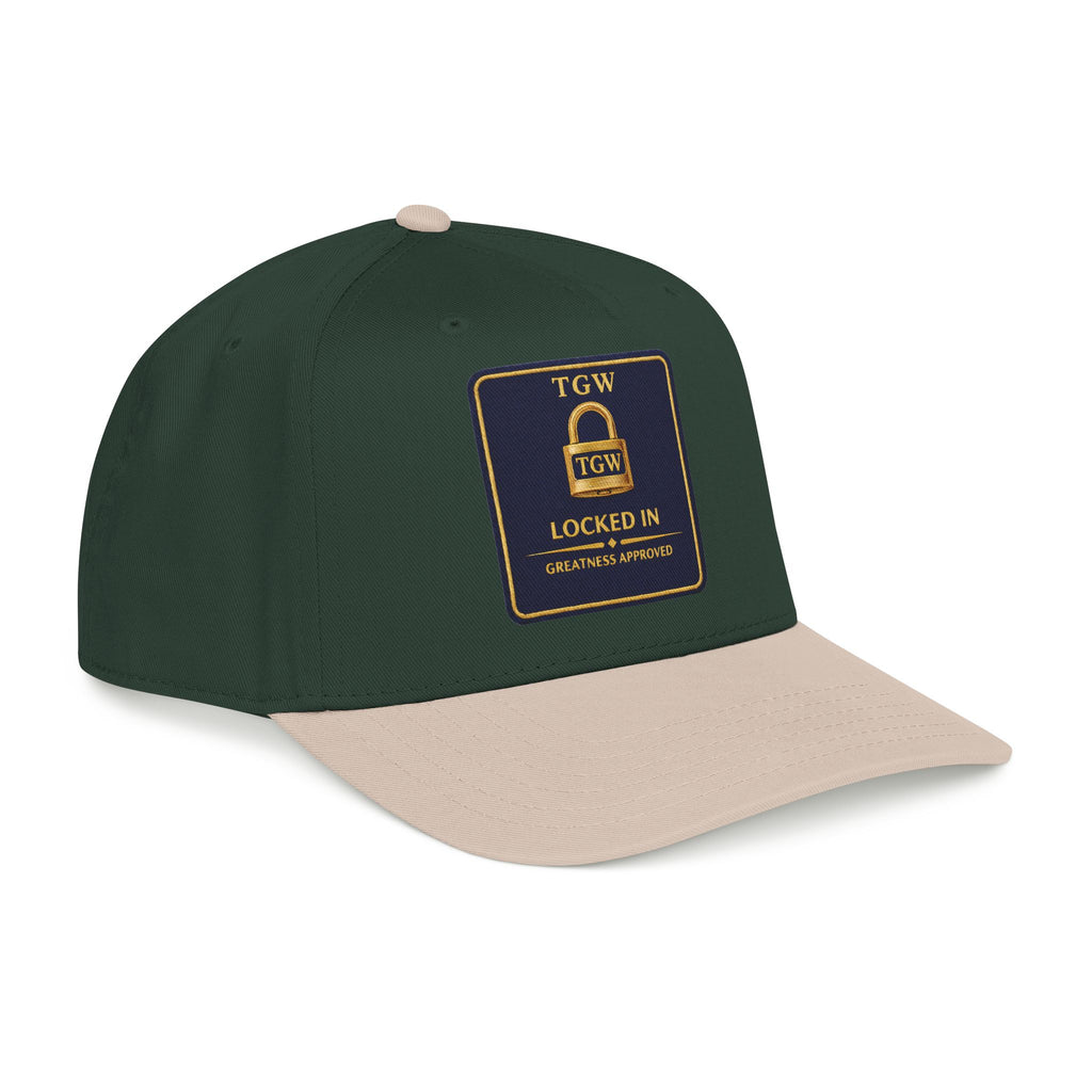 TGW “LOCKED IN” — Greatness Approved   Mid Profile Baseball Cap