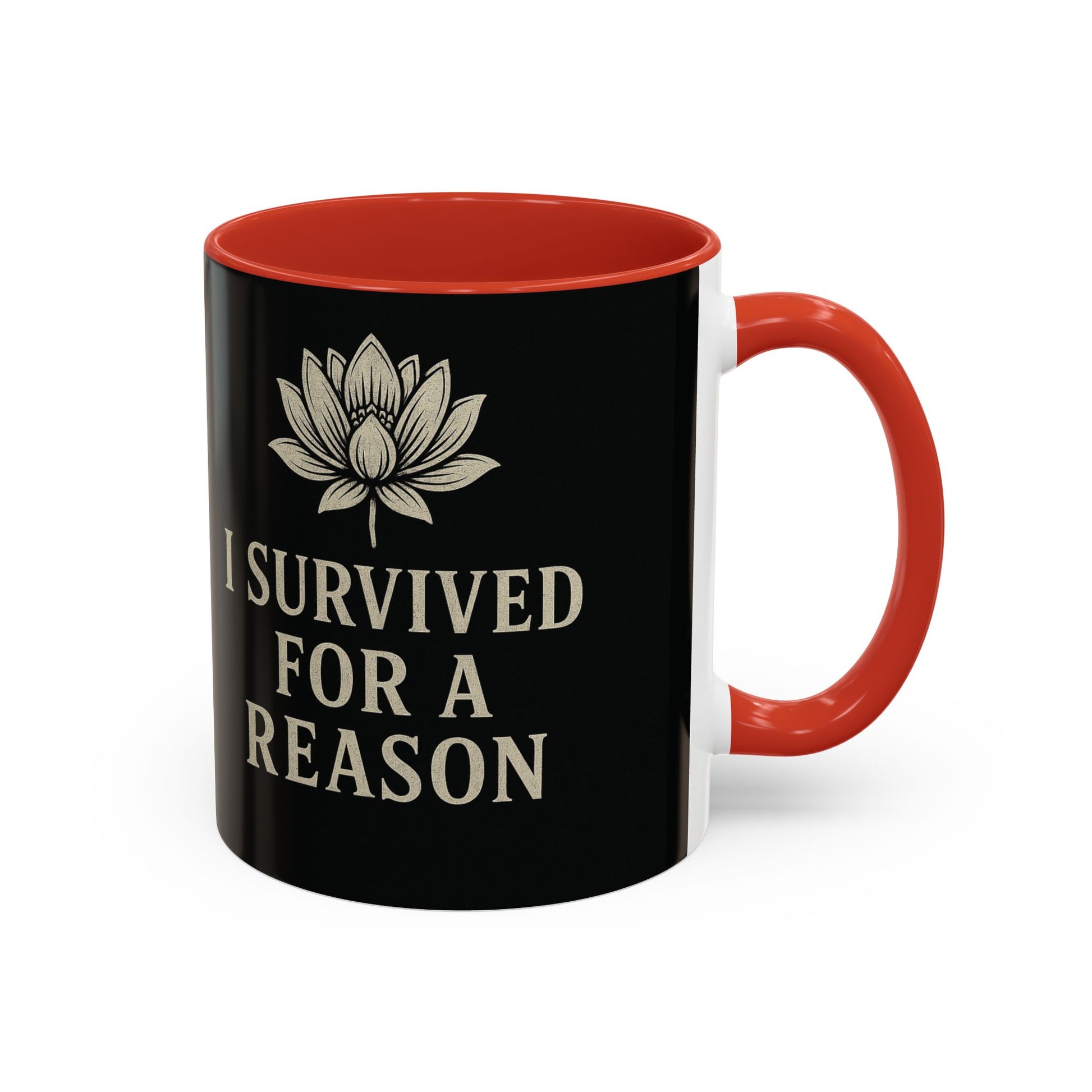 Inspirational Coffee Mug - I Survived for a Reason, Motivational Gift, Personalized Tea Cup, Positive Affirmation, Self-Care Mug