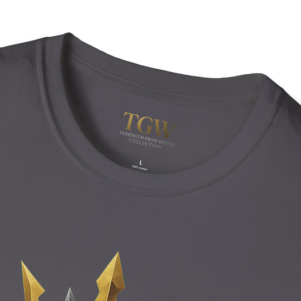 Men Gladiator T-shirt | Motivational Tee, Fitness Shirt, Gift for Him, Empowerment Apparel, Gold Crown Design
