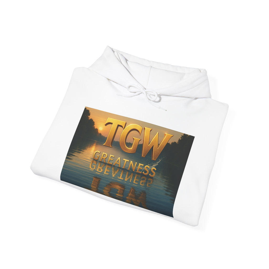 Inspirational Hooded Sweatshirt - TGW Greatness Over Everything - Cozy Gift for Motivational Souls, Layering, Casual Wear