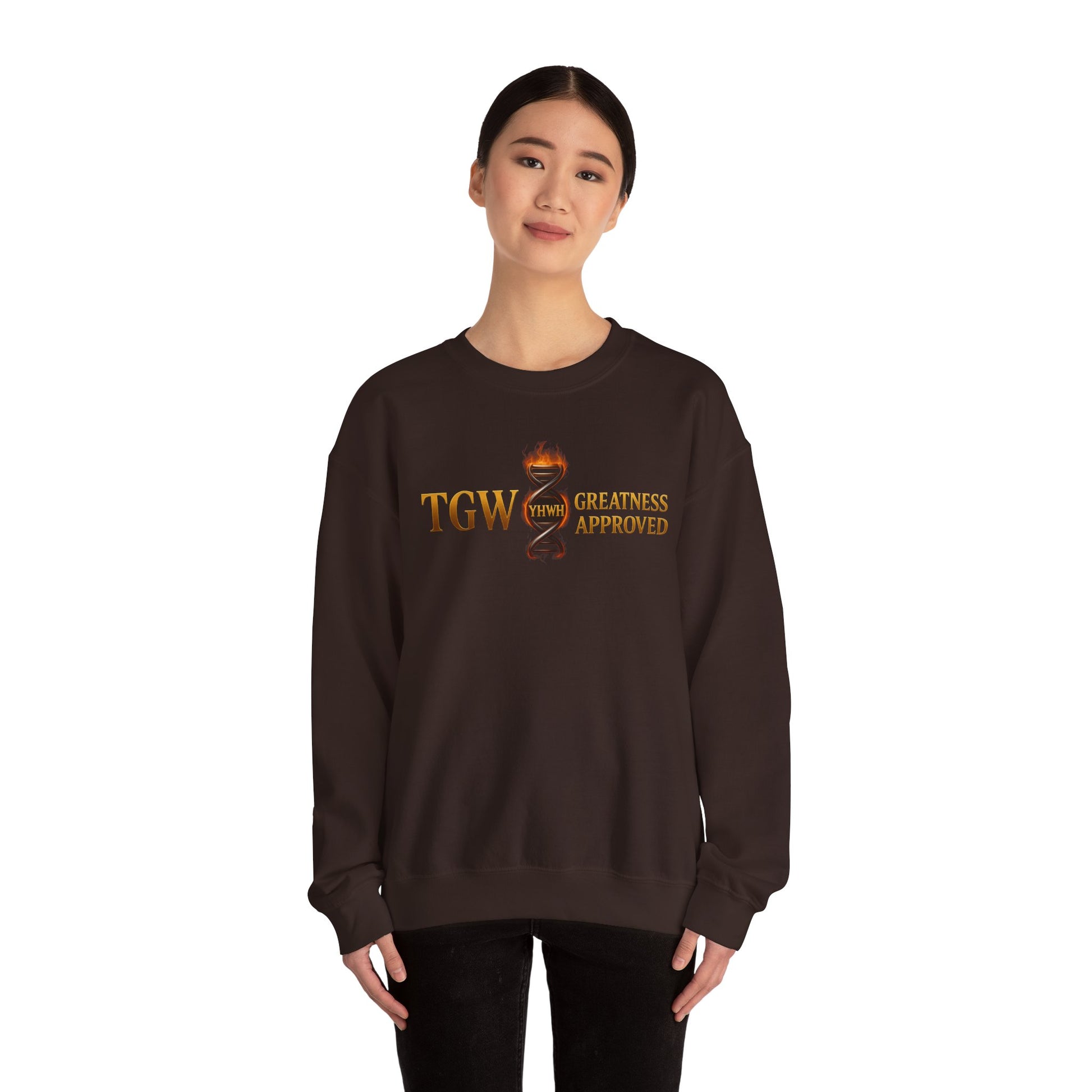 Greatness Approved Sweatshirt, Cozy Sweatshirt, Inspirational Crew neck, Gift for Dreamers, Winter Essentials, Motivational Apparel