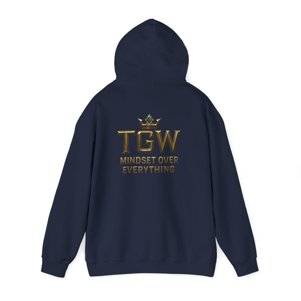 TGW Collection Hooded Sweatshirt: Mindset Over Everything, Style, Cozy Fashion, Gift Idea, Casual, Street-wear