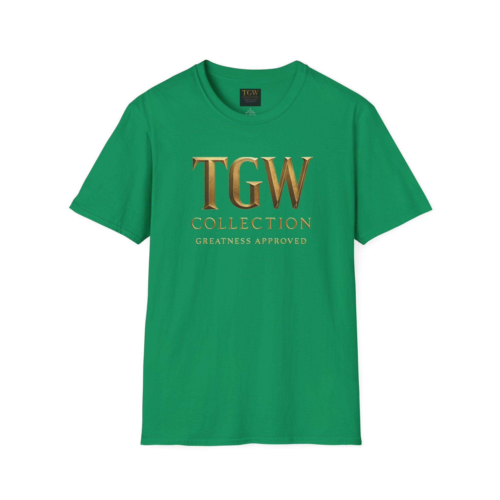 Elegant Gold Lettering Soft style T-Shirt, Casual Tee, Stylish Apparel, Gift for Fashion Lovers, Everyday Wear