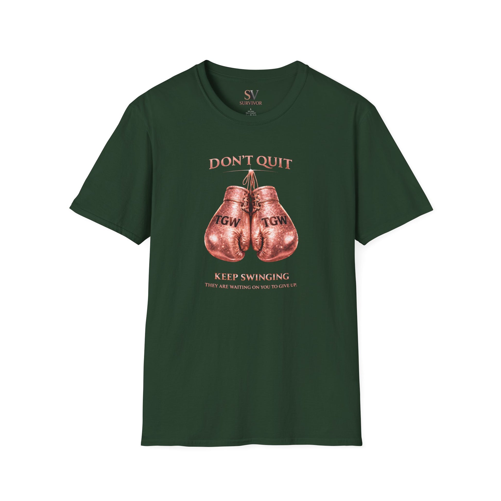 Rose Gold Energy Fight and Never Quit -  Softstyle T-Shirt