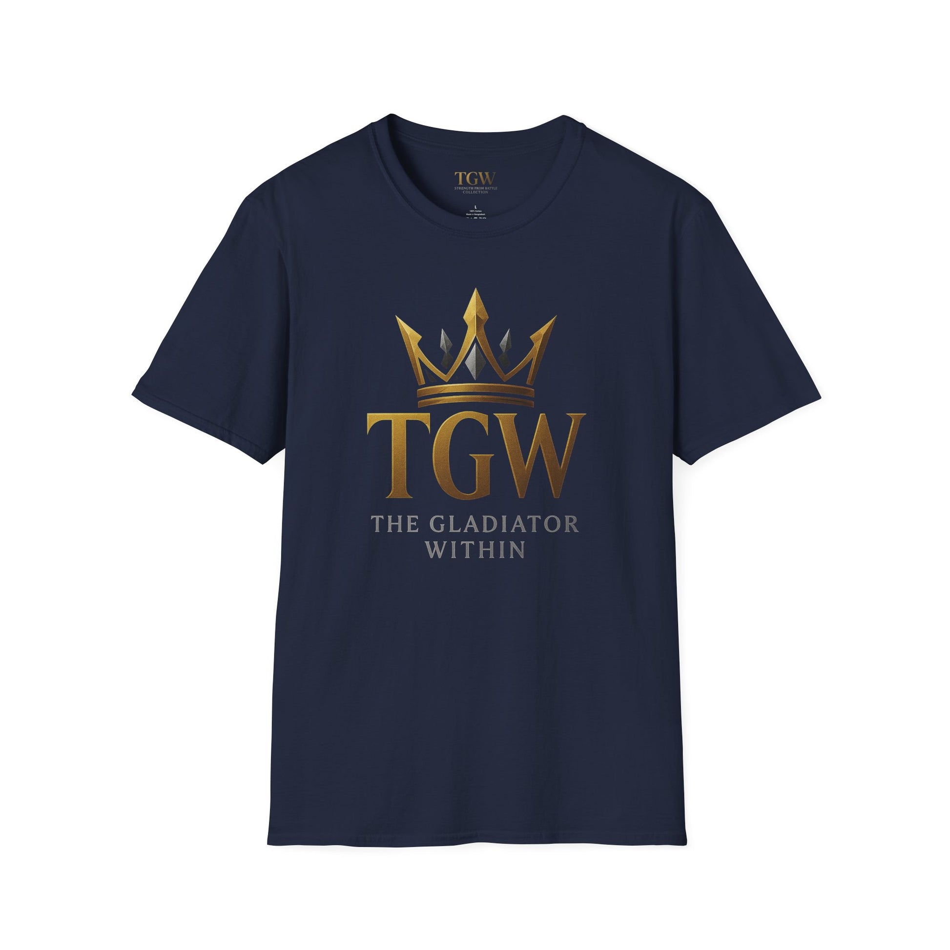Men Gladiator T-shirt | Motivational Tee, Fitness Shirt, Gift for Him, Empowerment Apparel, Gold Crown Design