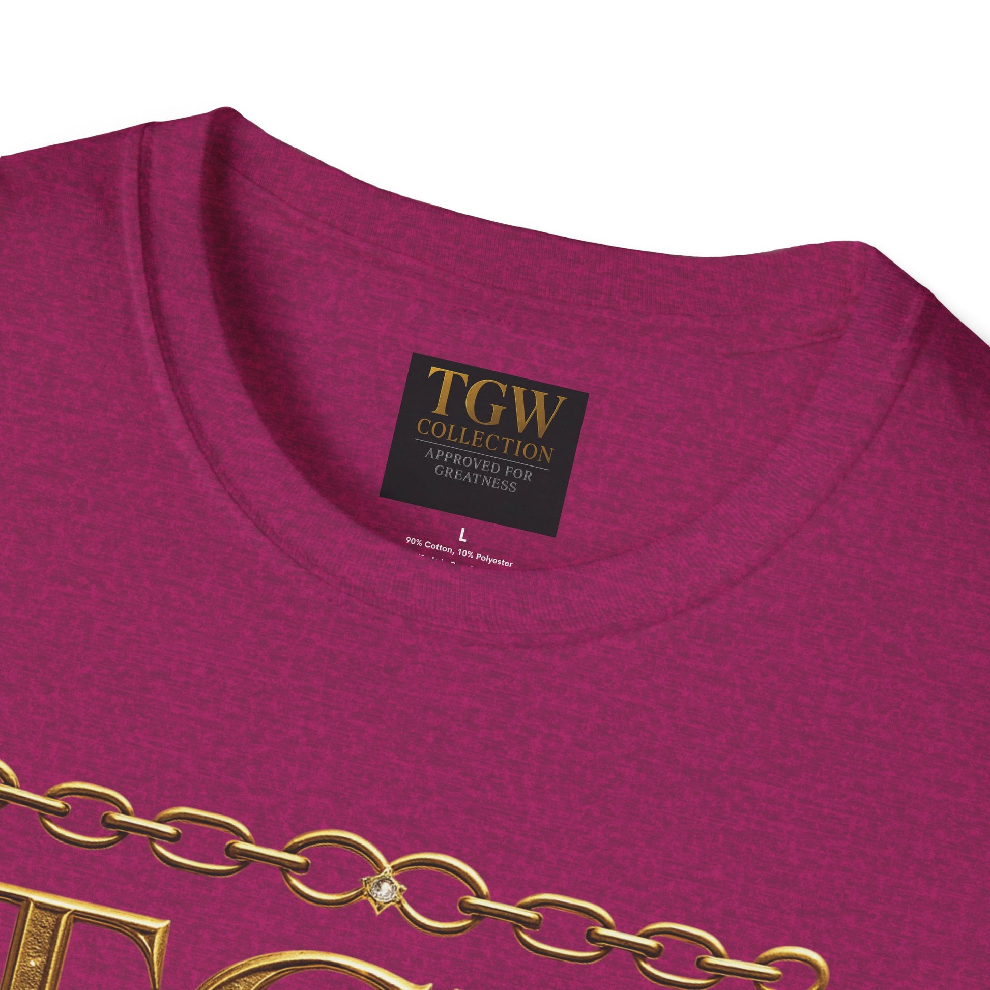 Gold Chain Text T-Shirt, Stylish Tee, Casual Wear, Motivational Shirt