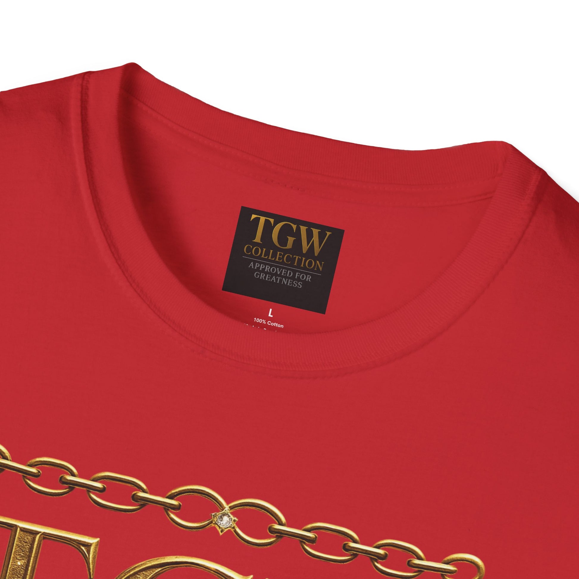 Gold Chain Text T-Shirt, Stylish Tee, Casual Wear, Motivational Shirt