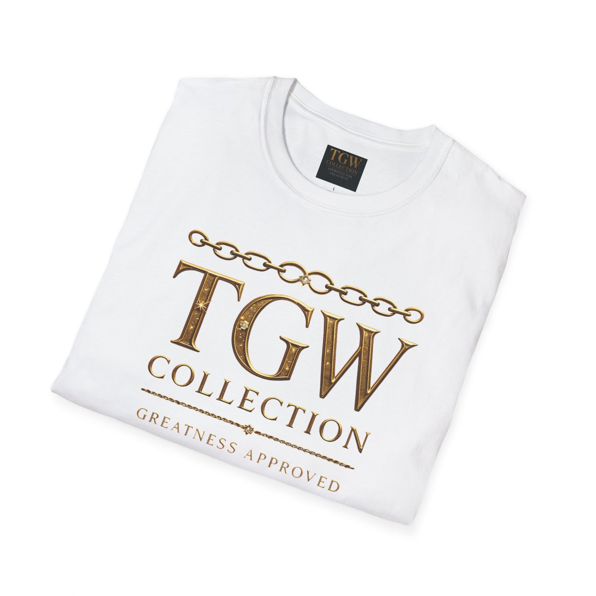 Gold Chain Text T-Shirt, Stylish Tee, Casual Wear, Motivational Shirt
