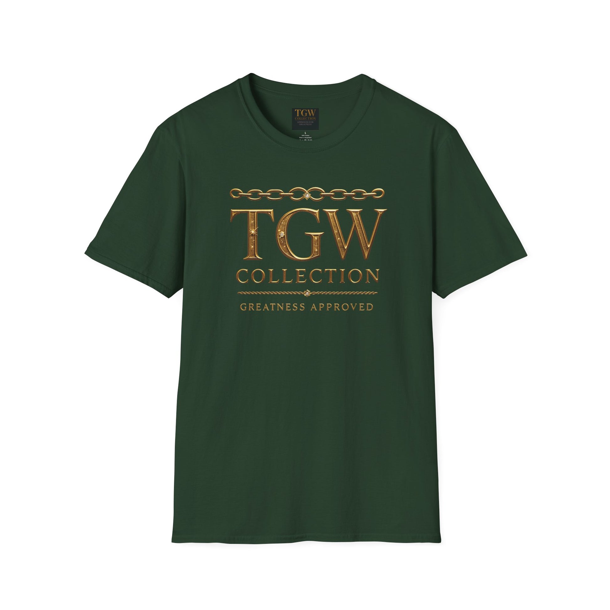 Gold Chain Text T-Shirt, Stylish Tee, Casual Wear, Motivational Shirt