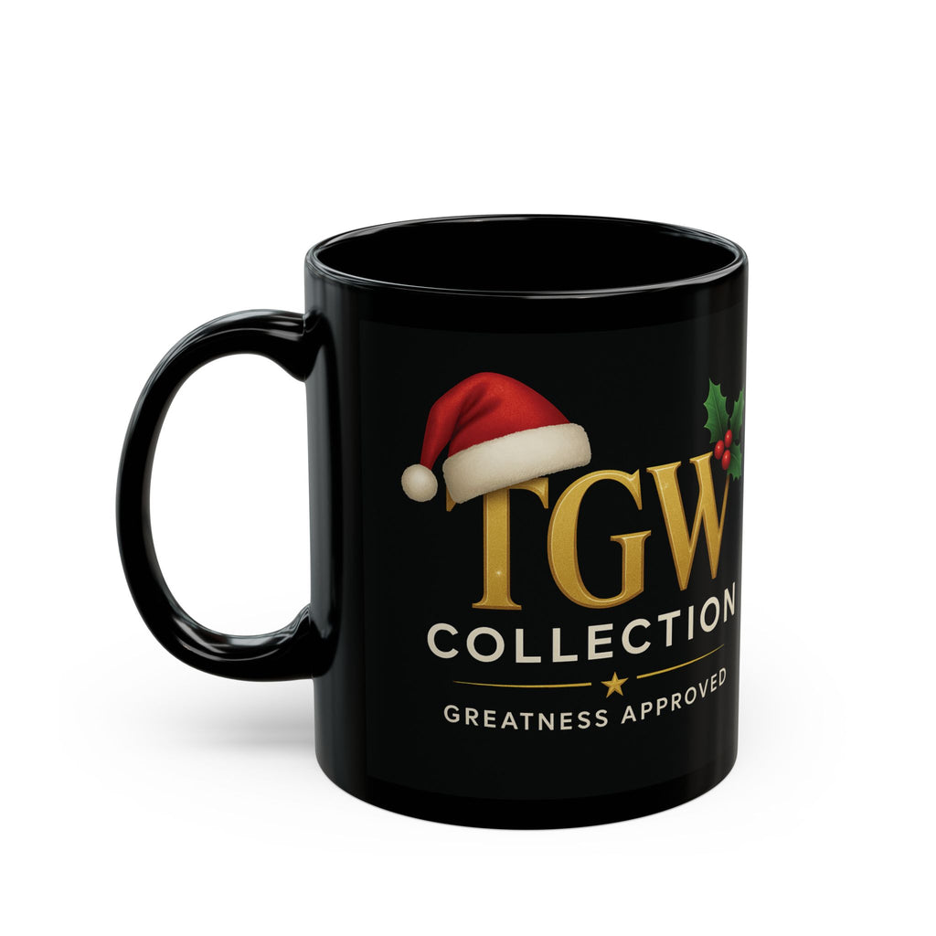 Black Christmas Mug, Holiday Coffee Cup, Xmas Gift, Festive Drinkware, Seasonal Mug, Greatness Approved