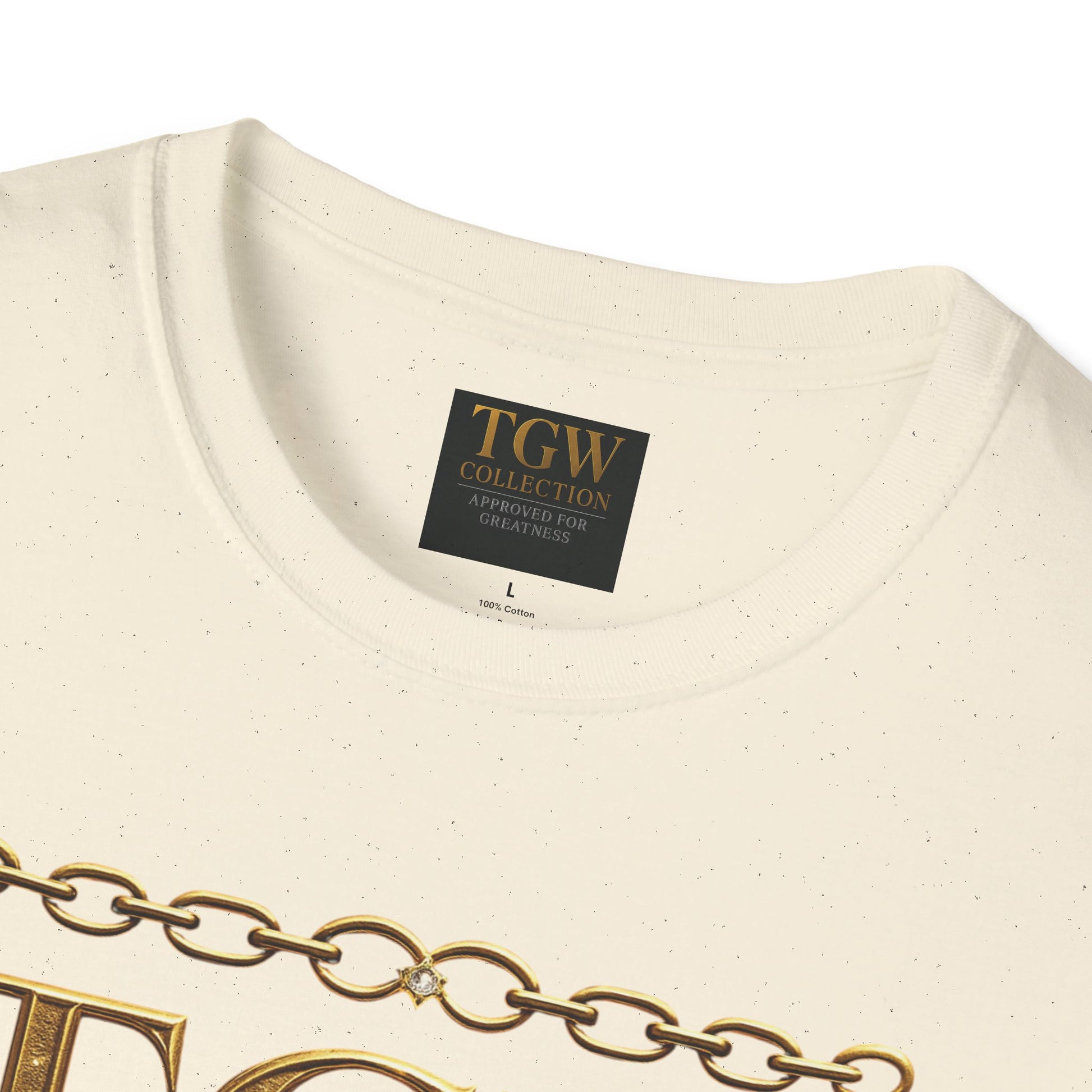 Gold Chain Text T-Shirt, Stylish Tee, Casual Wear, Motivational Shirt