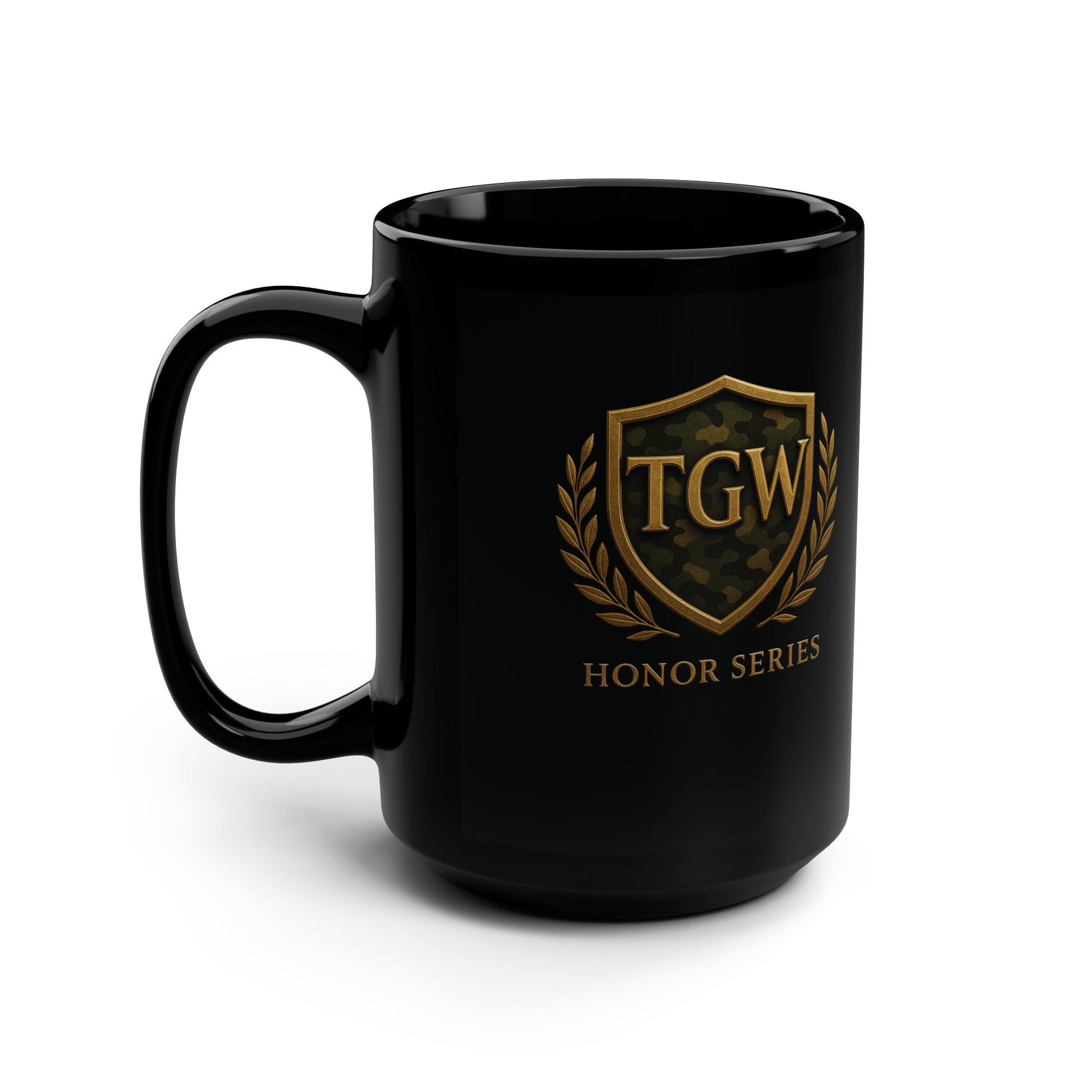 Honor Series Black Mug, 15oz | Personalized Coffee Cup,Home/Office Mug, Unique Design Coffeeware