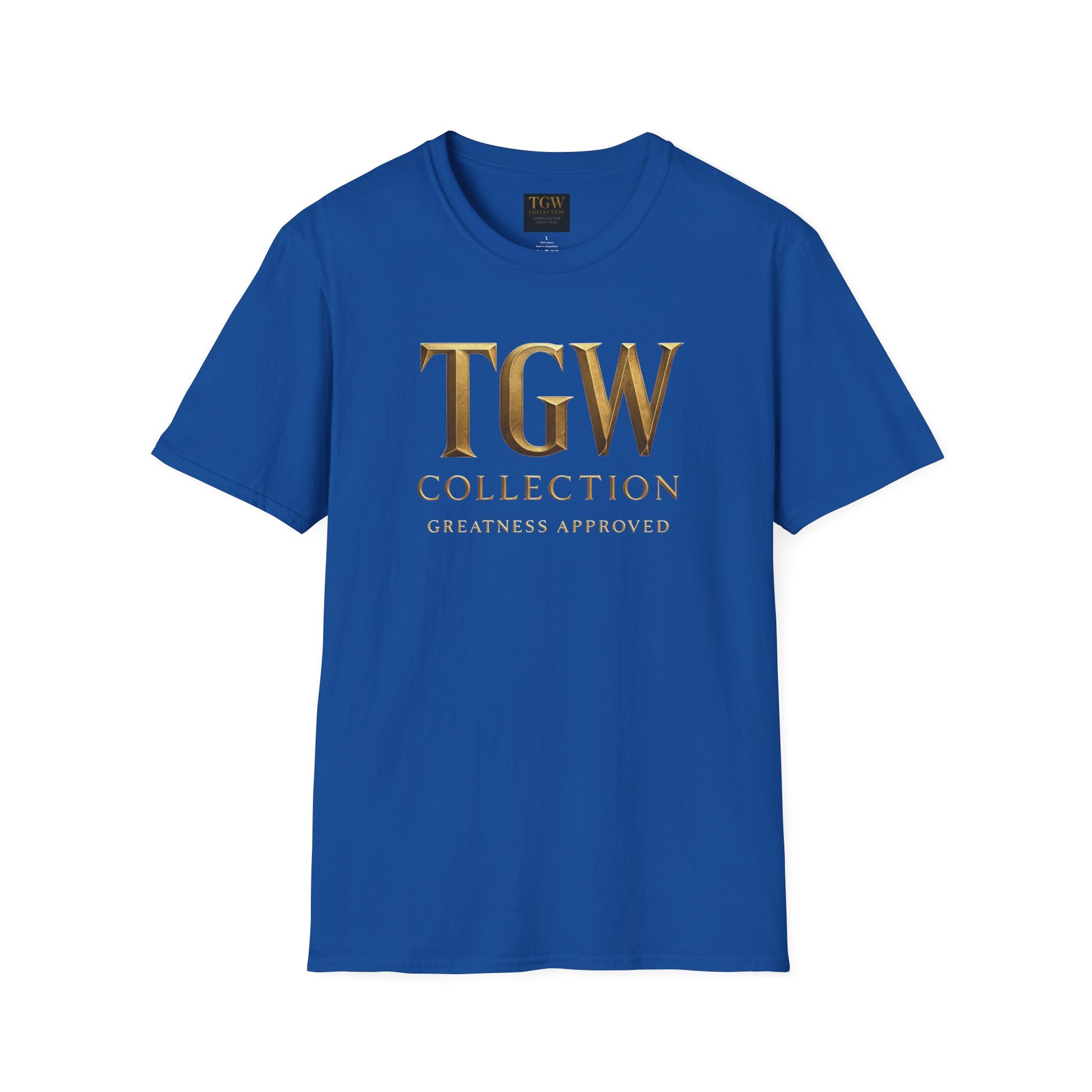 Elegant Gold Lettering Soft style T-Shirt, Casual Tee, Stylish Apparel, Gift for Fashion Lovers, Everyday Wear