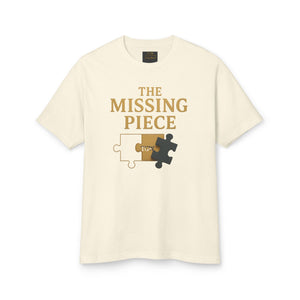 Puzzle-Themed Heavyweight Cotton Tee, Casual Wear