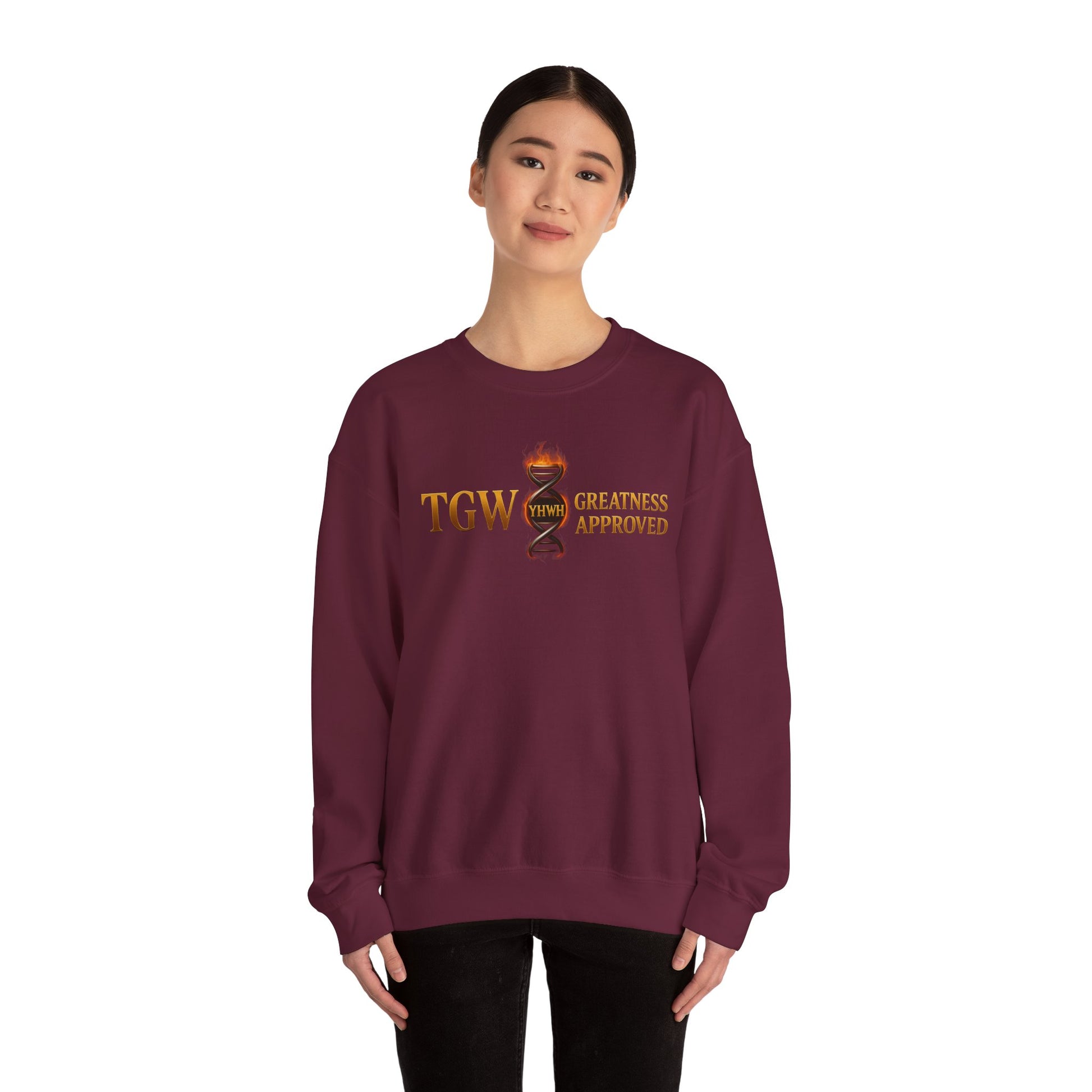 Greatness Approved Sweatshirt, Cozy Sweatshirt, Inspirational Crew neck, Gift for Dreamers, Winter Essentials, Motivational Apparel