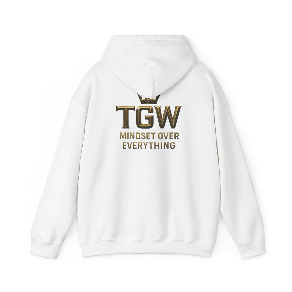 TGW Collection Hooded Sweatshirt: Mindset Over Everything, Style, Cozy Fashion, Gift Idea, Casual, Street-wear