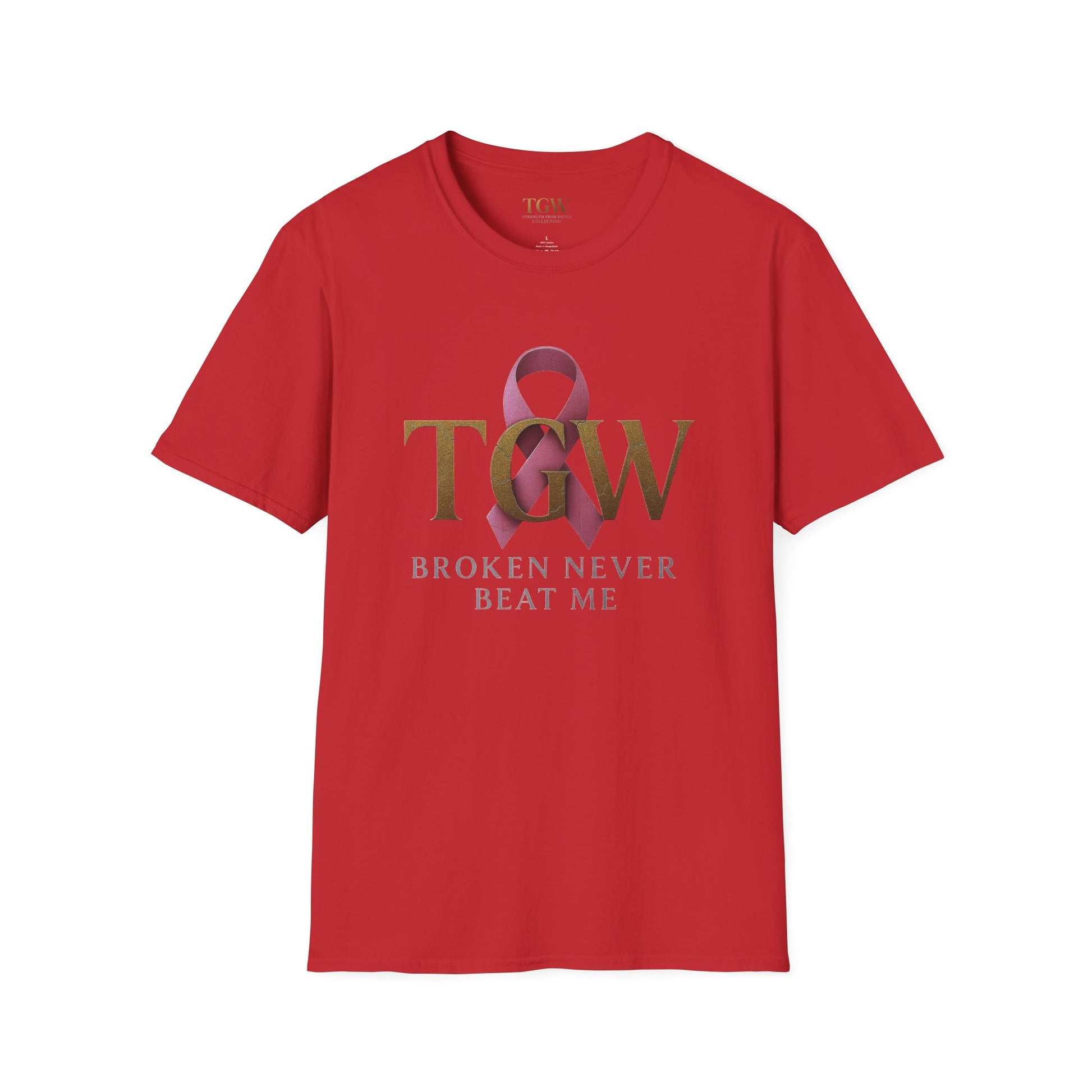Inspirational T-Shirt: "Broken Never Beat Me" | Motivation, Support, Awareness, Gift for Her, Cancer Survivor