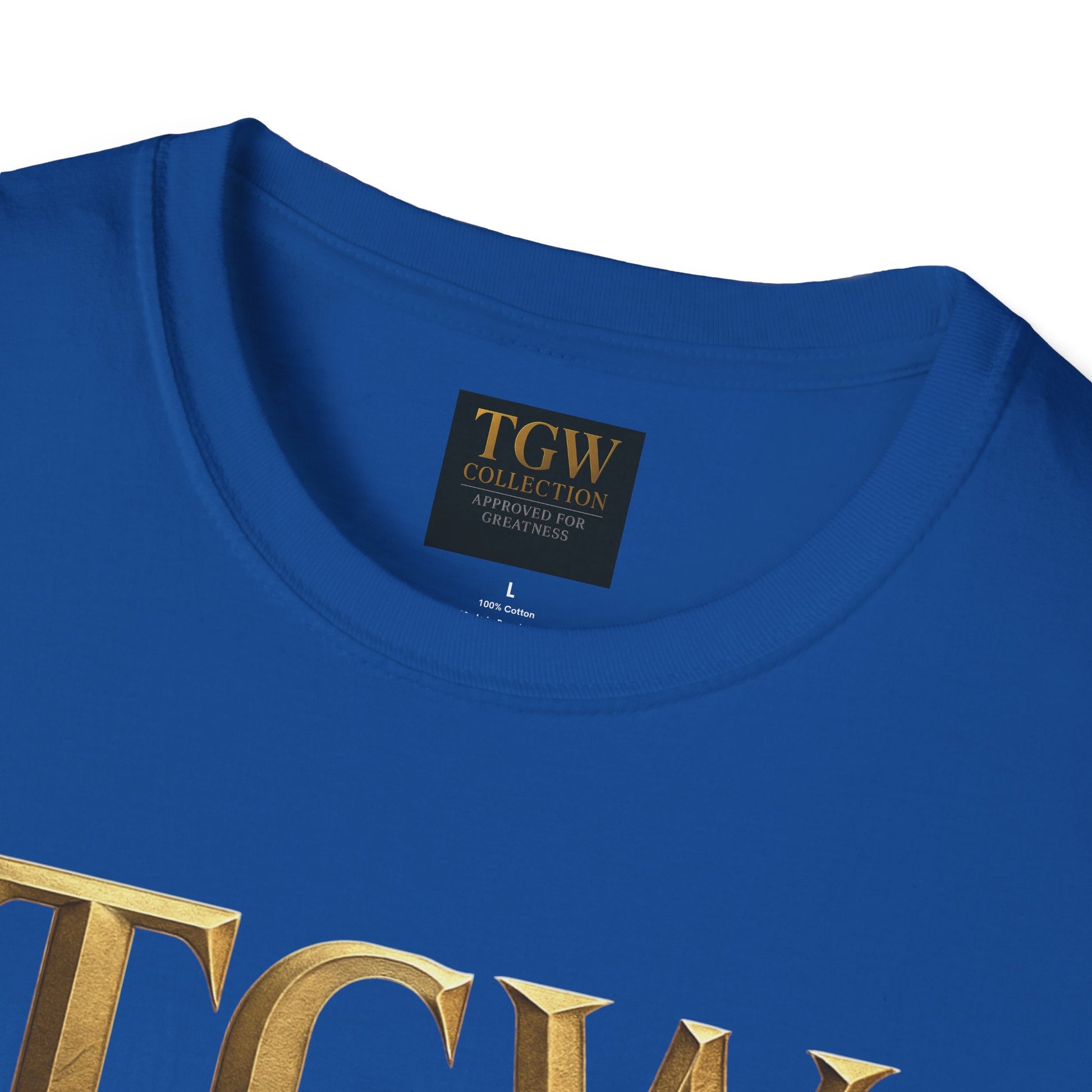 Elegant Gold Lettering Soft style T-Shirt, Casual Tee, Stylish Apparel, Gift for Fashion Lovers, Everyday Wear