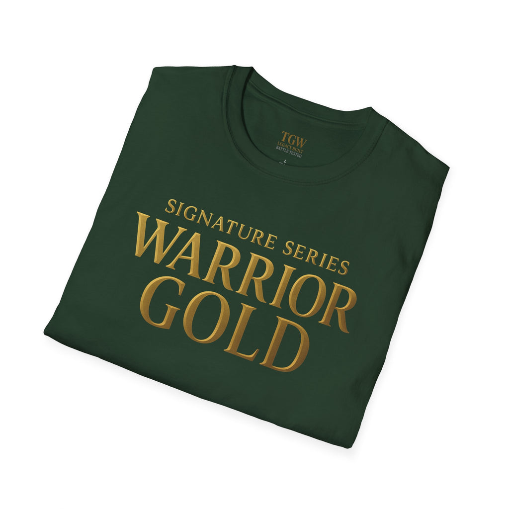 Warrior Gold Unisex Softstyle T-Shirt, Comfortable Tee, Motivational Apparel, Gift for Warriors, Casual Wear, Affirmation Shirt