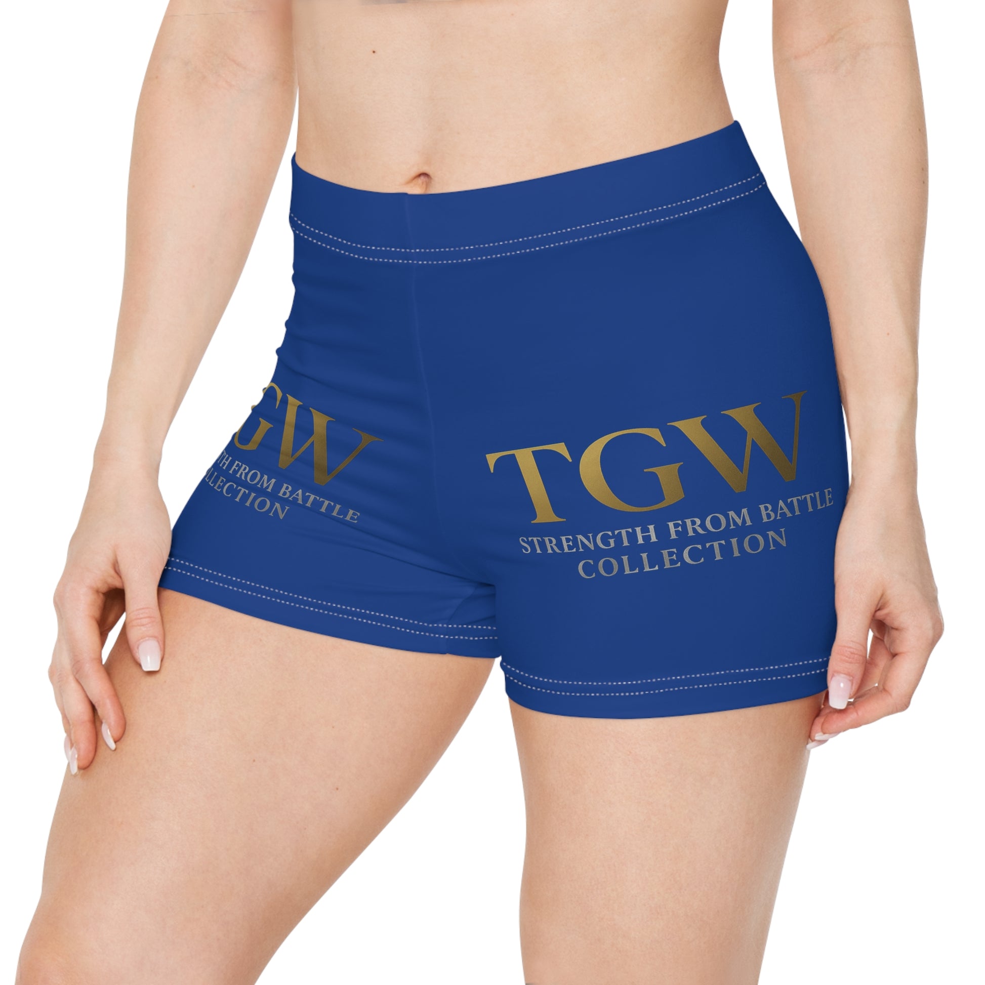Women's Athletic Shorts - TGW Strength From Battle Collection, Workout Gear, Casual Wear, Gym Attire, Summer Fashion