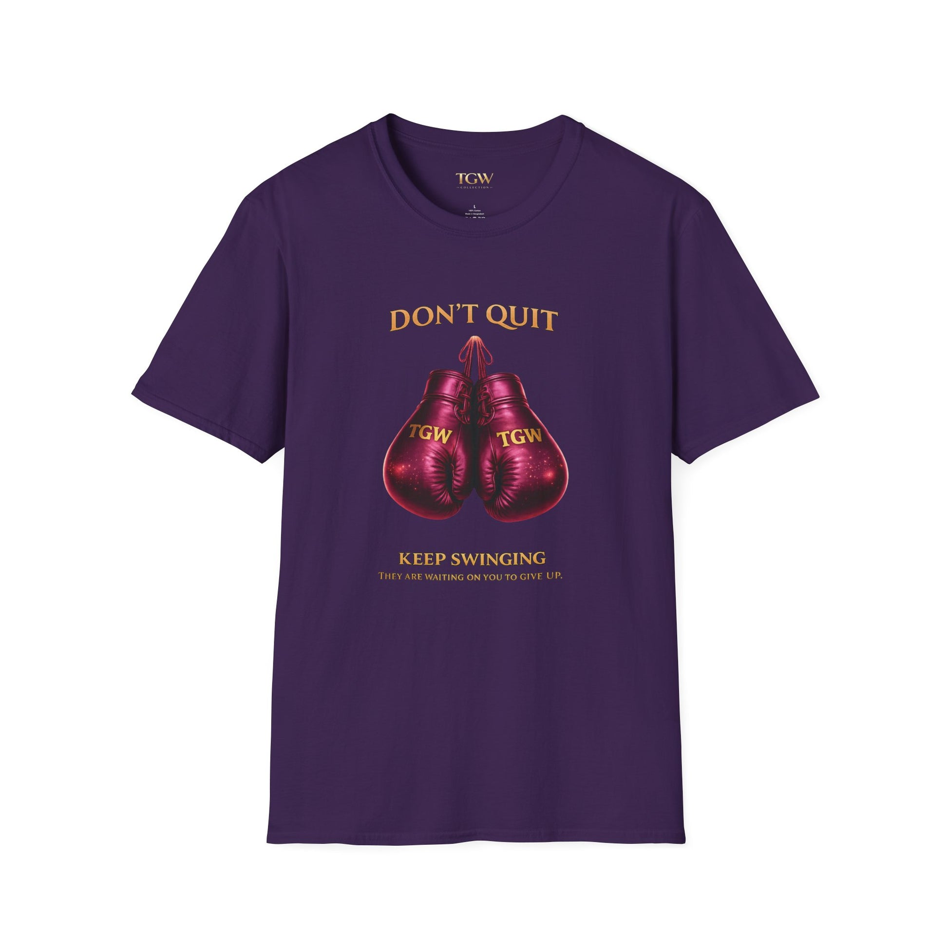 TGW Collection Plum & Gold Boxing Gloves Softstyle T-Shirt