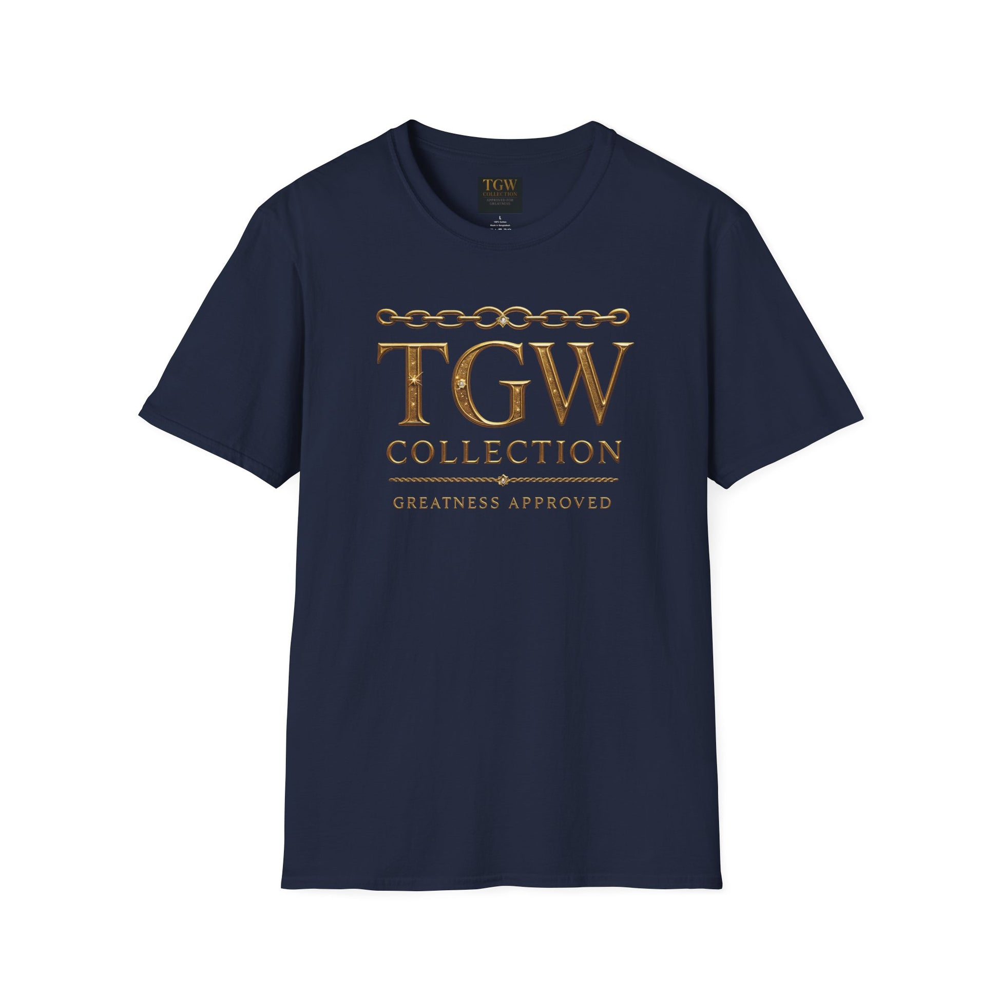 Gold Chain Text T-Shirt, Stylish Tee, Casual Wear, Motivational Shirt