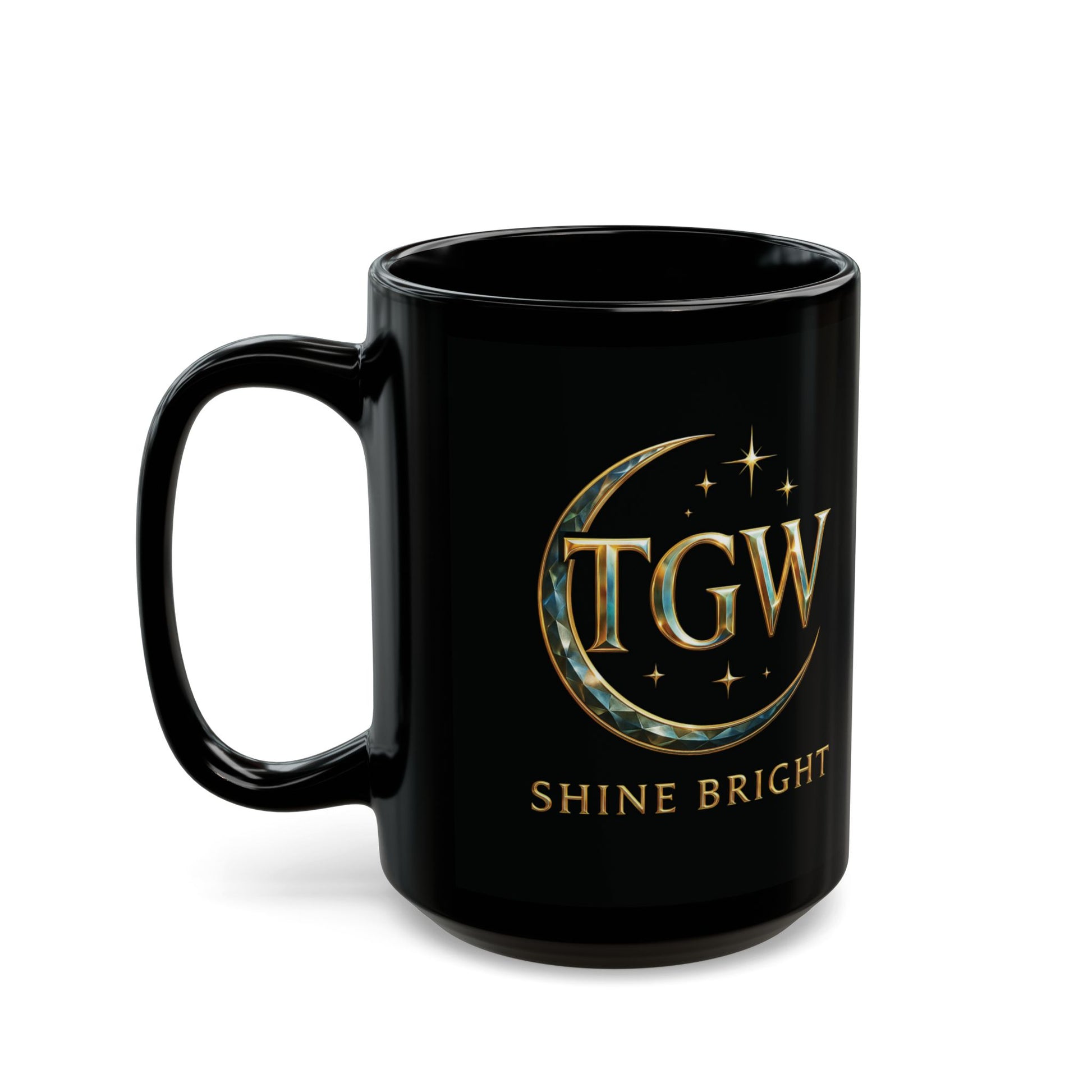 Black Mug - Shine Bright Coffee Cup, Inspirational Gift, Motivational Tea Mug, Home Decor, Office Supplies