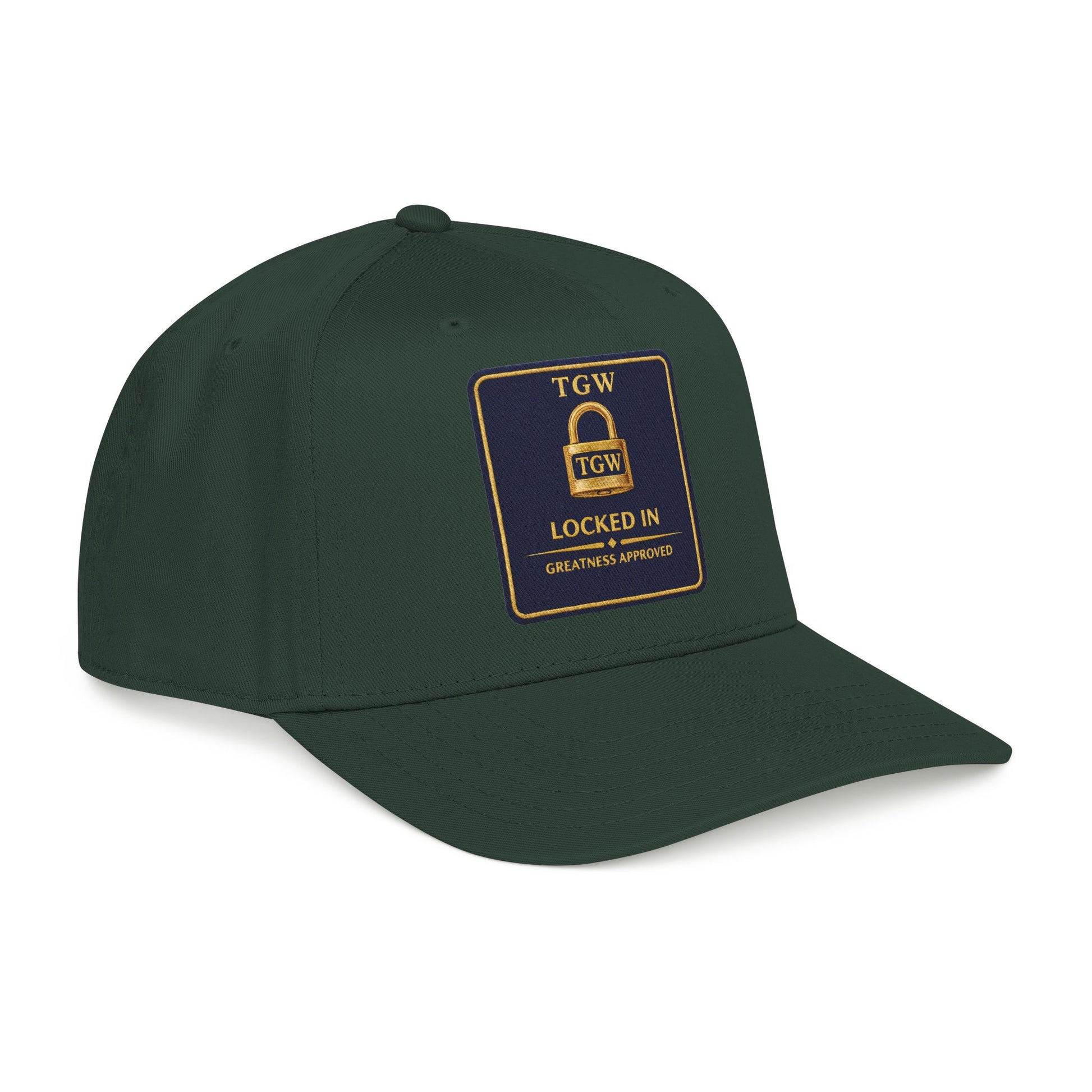 TGW “LOCKED IN” — Greatness Approved   Mid Profile Baseball Cap