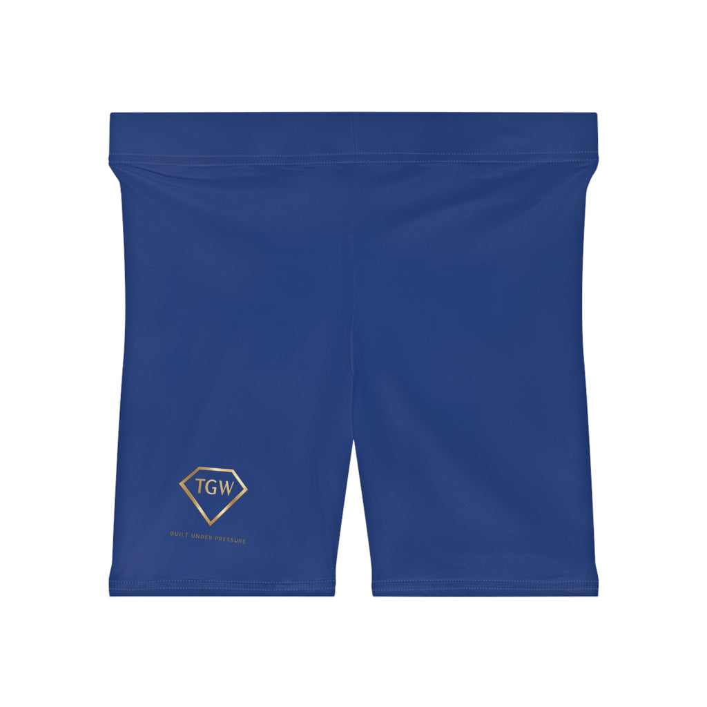 TGW Collection Women's Blue Biker Shorts "Built to Move. Built to Win"