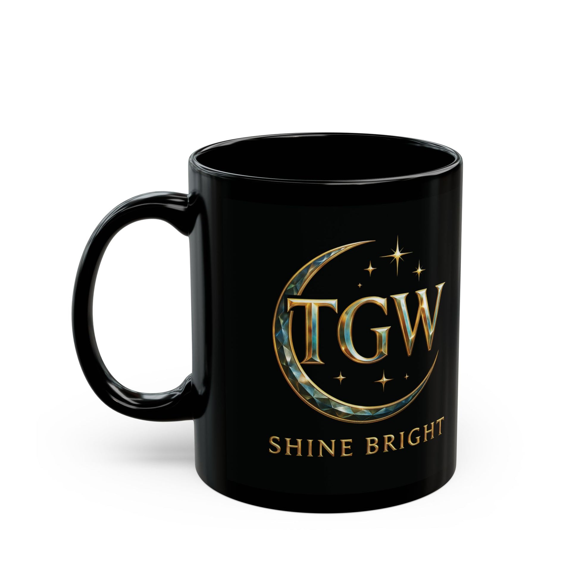 Black Mug - Shine Bright Coffee Cup, Inspirational Gift, Motivational Tea Mug, Home Decor, Office Supplies
