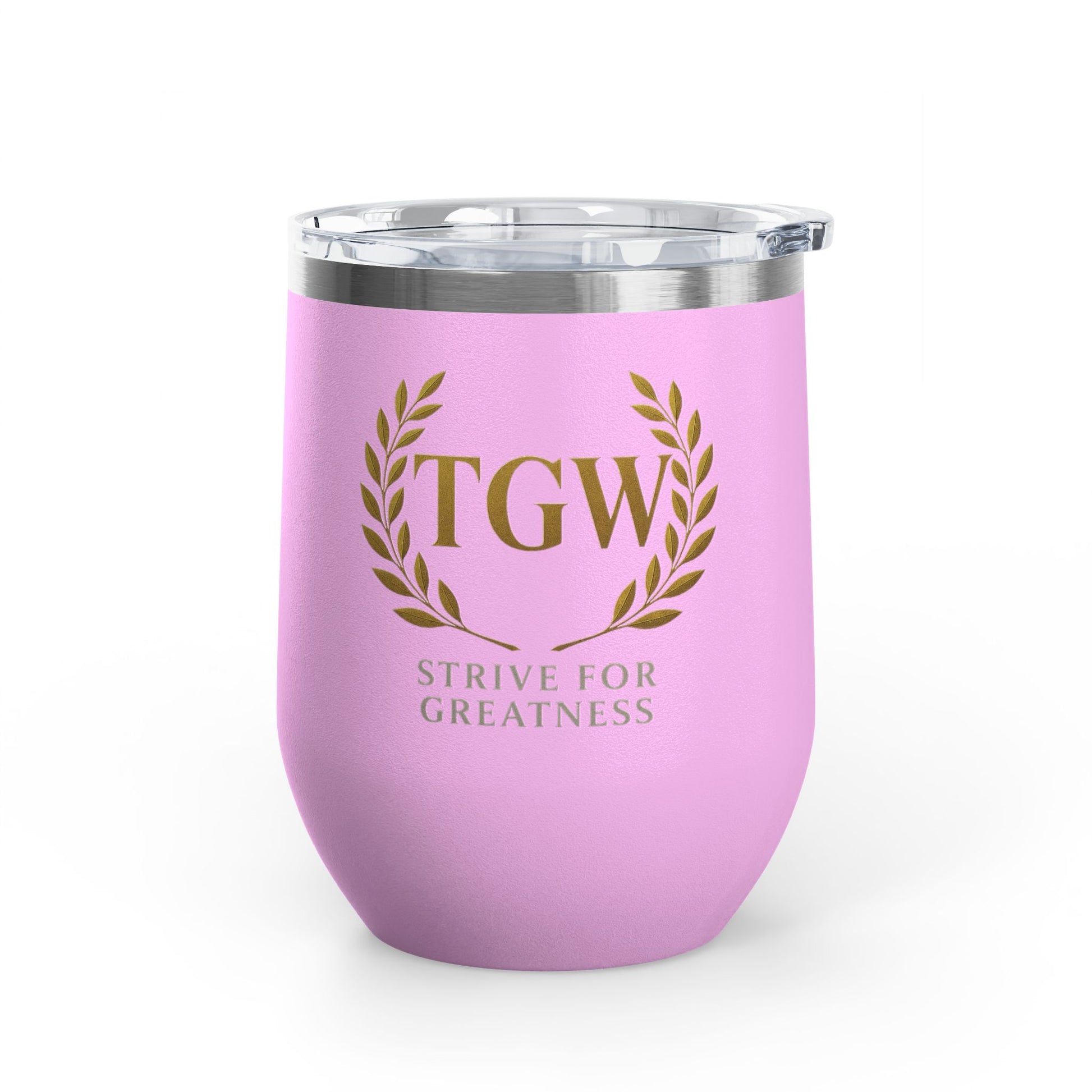 Elegant Wine Tumbler - Strive for Greatness | Personalized Gift for Wine Lovers, Celebrations, Home Bar, Holidays, Motivational Drinkware