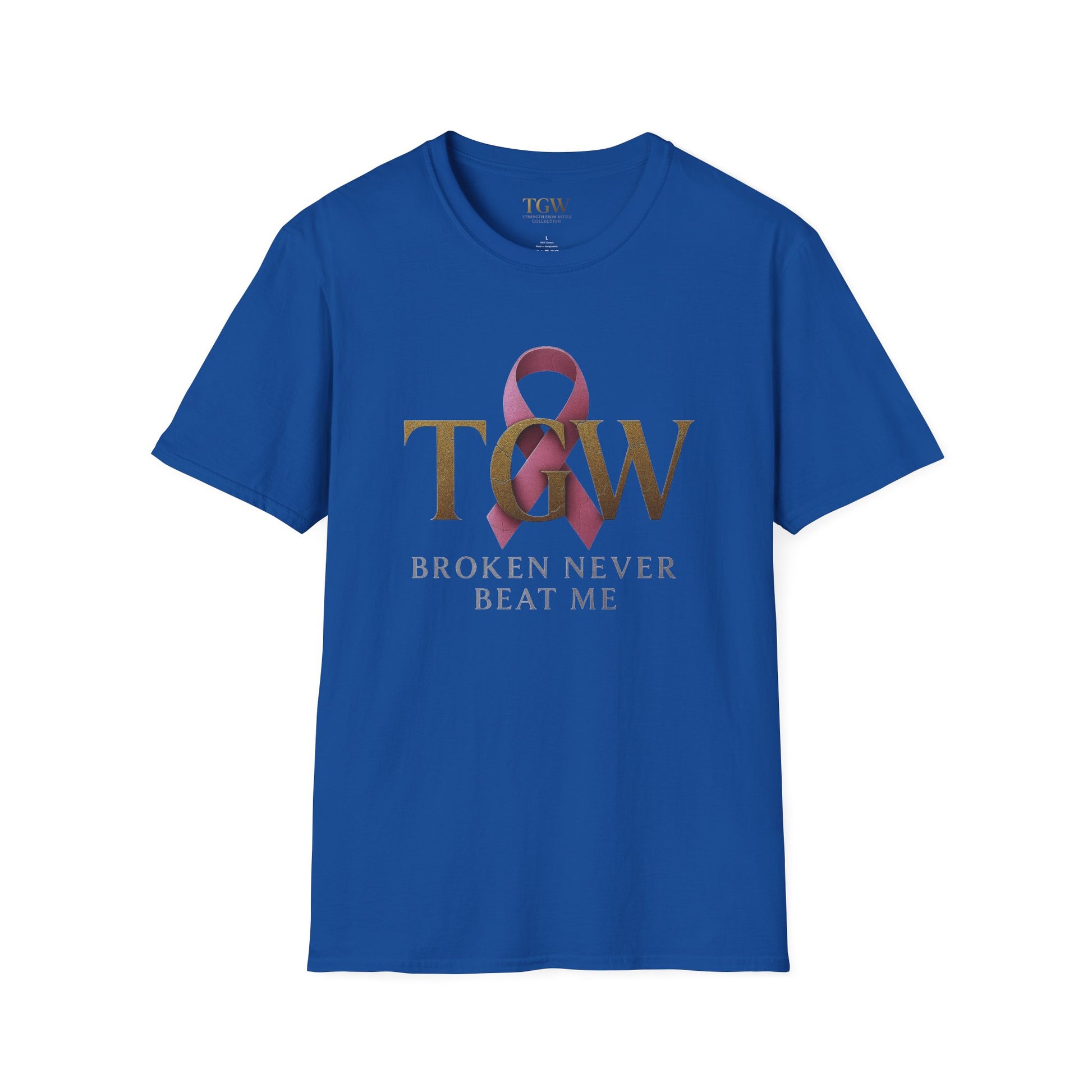 Inspirational T-Shirt: "Broken Never Beat Me" | Motivation, Support, Awareness, Gift for Her, Cancer Survivor