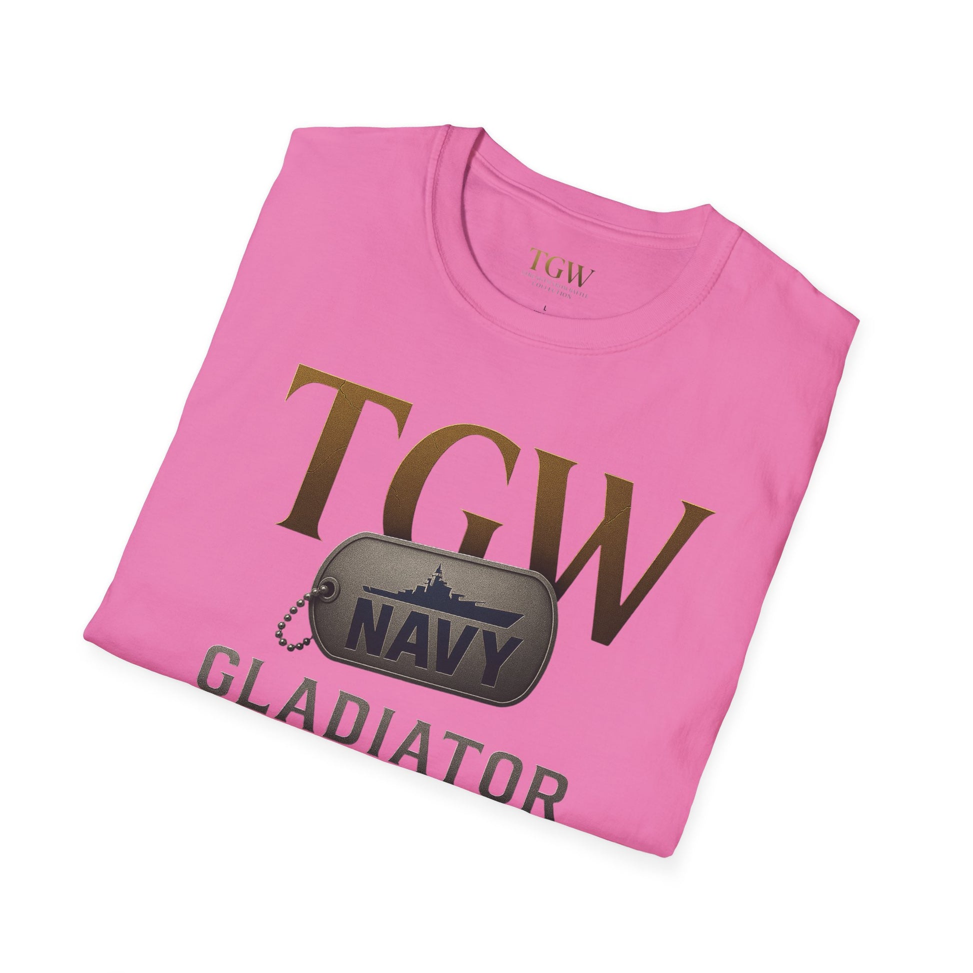 Navy Gladiator Within T-Shirt, Softstyle Tee for Veterans, Motivational Shirt, Gift for Military Families, Casual Everyday Wear