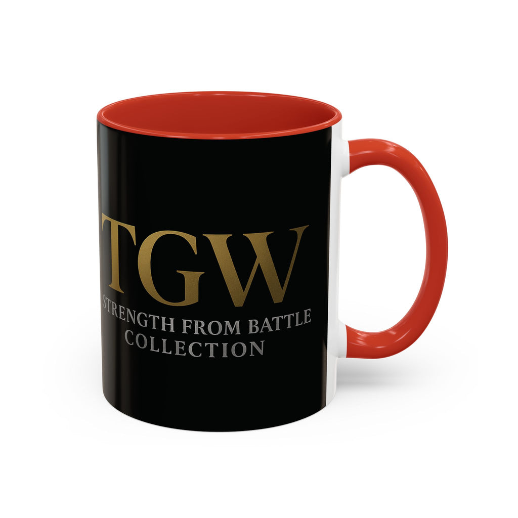 Empowering Accent Coffee Mug - Strength from Battle Collection, Motivational Gift, Coffee Cup, Inspirational Mug, Tea Gift Idea
