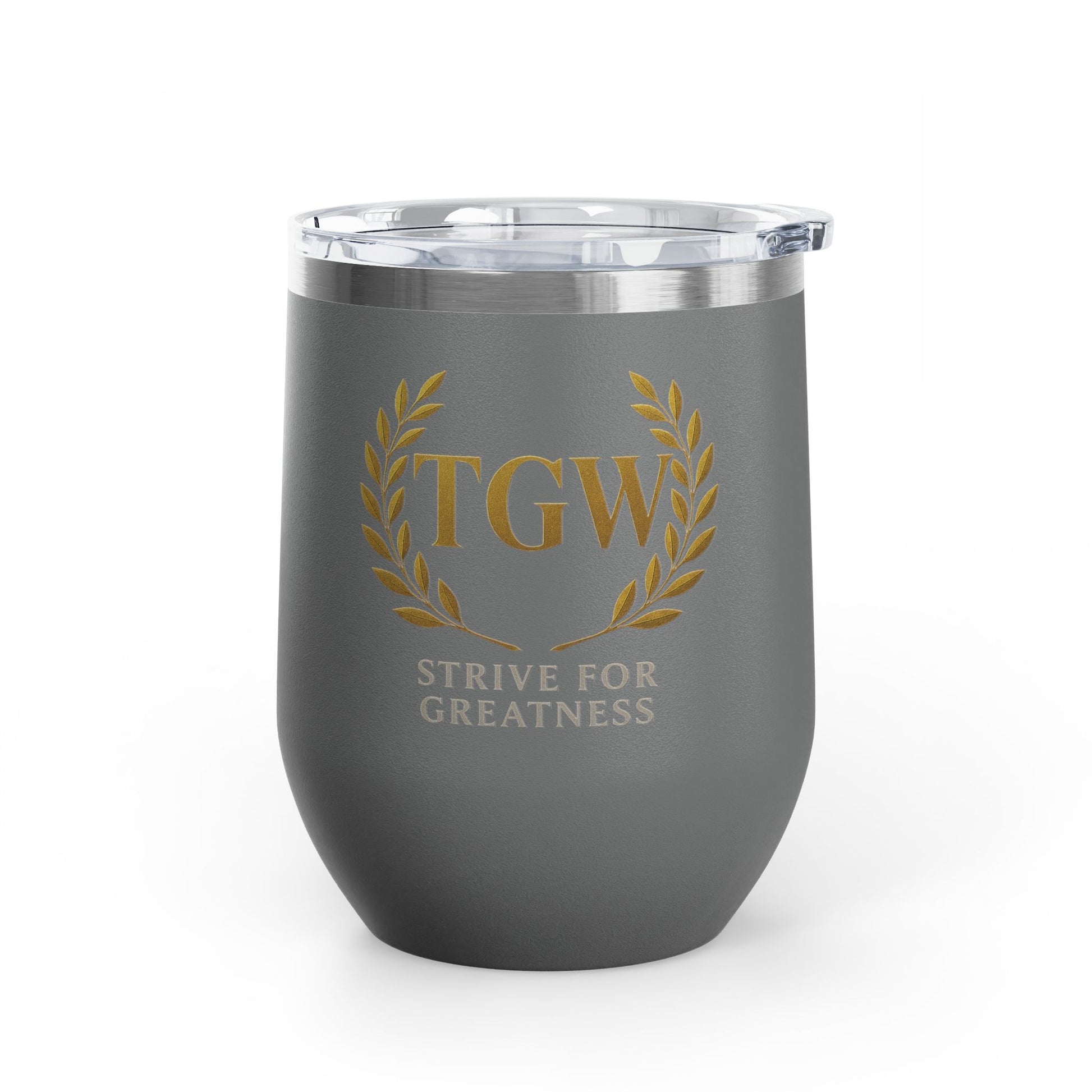 Elegant Wine Tumbler - Strive for Greatness | Personalized Gift for Wine Lovers, Celebrations, Home Bar, Holidays, Motivational Drinkware