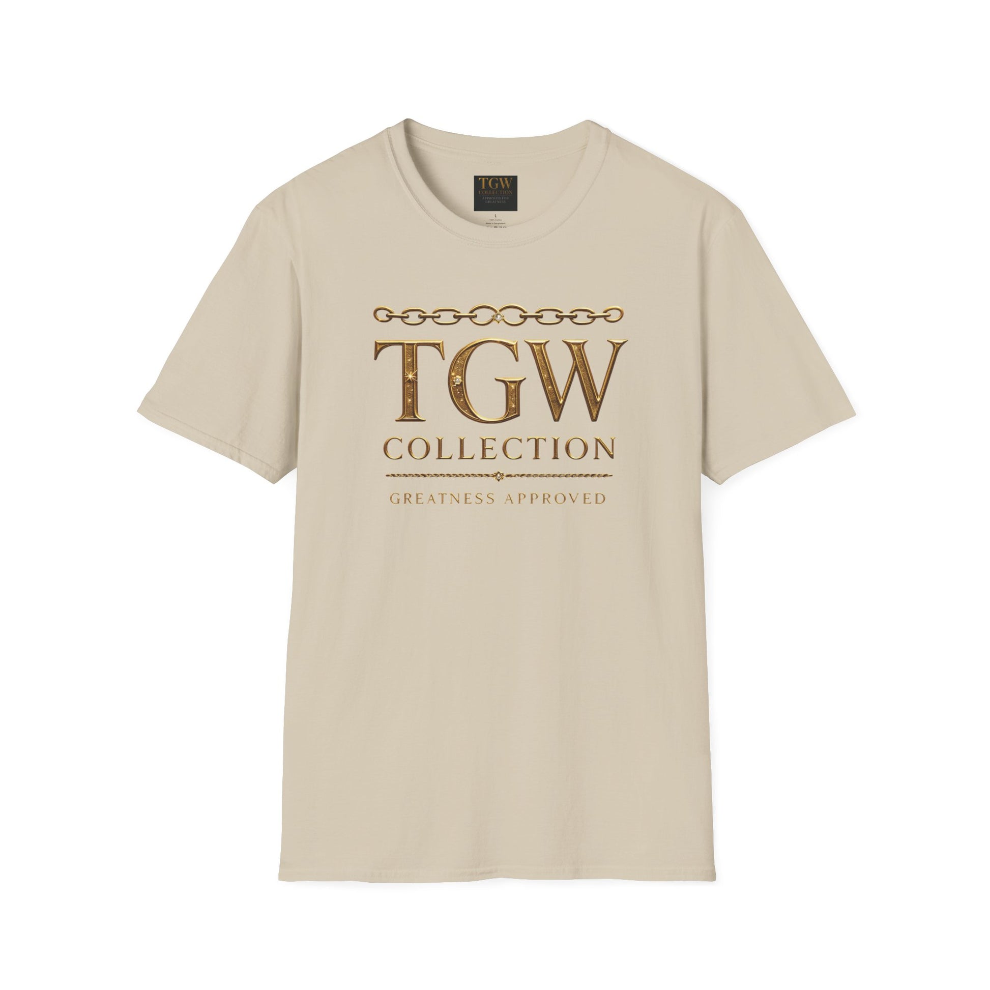 Gold Chain Text T-Shirt, Stylish Tee, Casual Wear, Motivational Shirt
