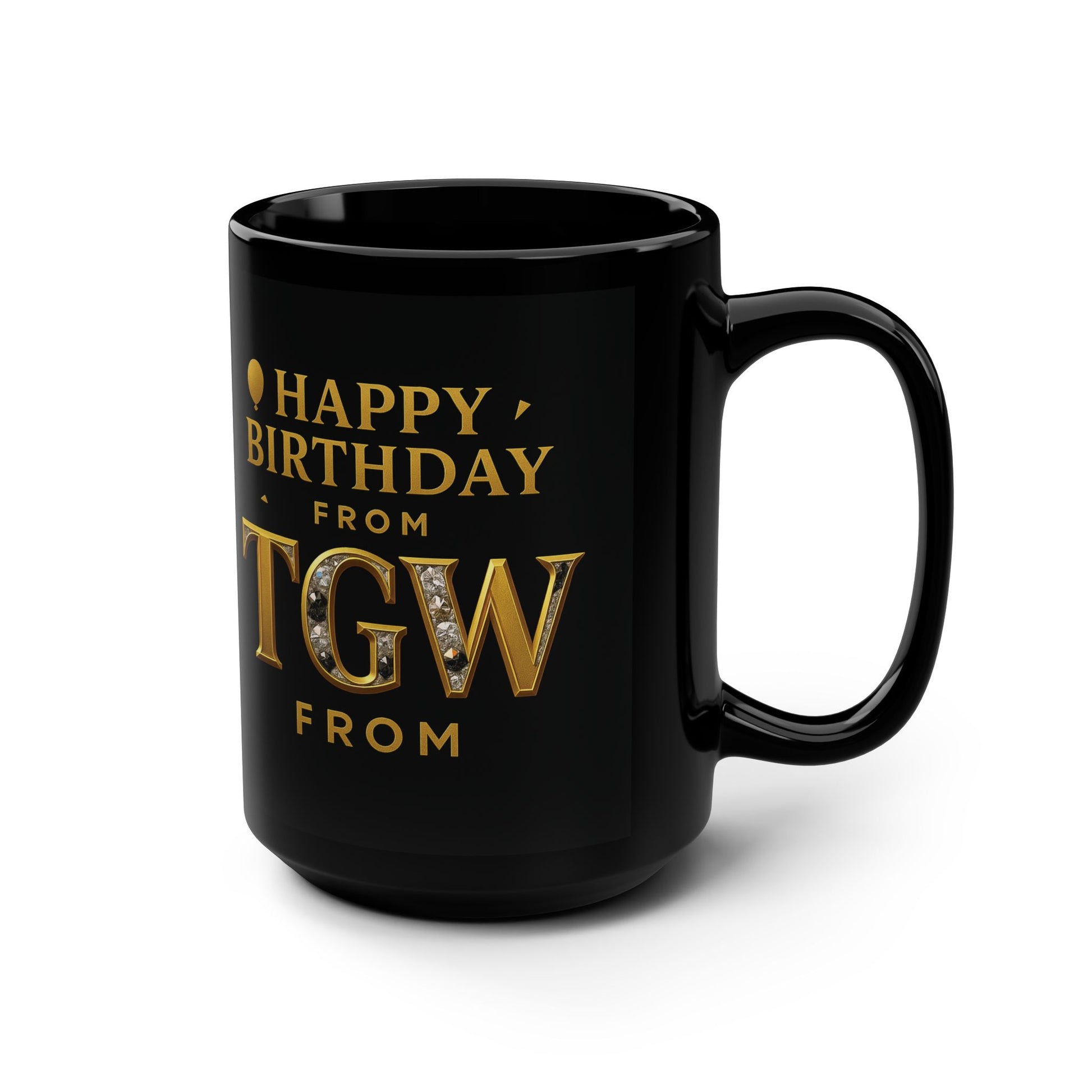 Custom Birthday Mug, Personalized Gift for Coffee Lover's Gift, Unique Birthday Celebration Idea, 15oz Black Mug