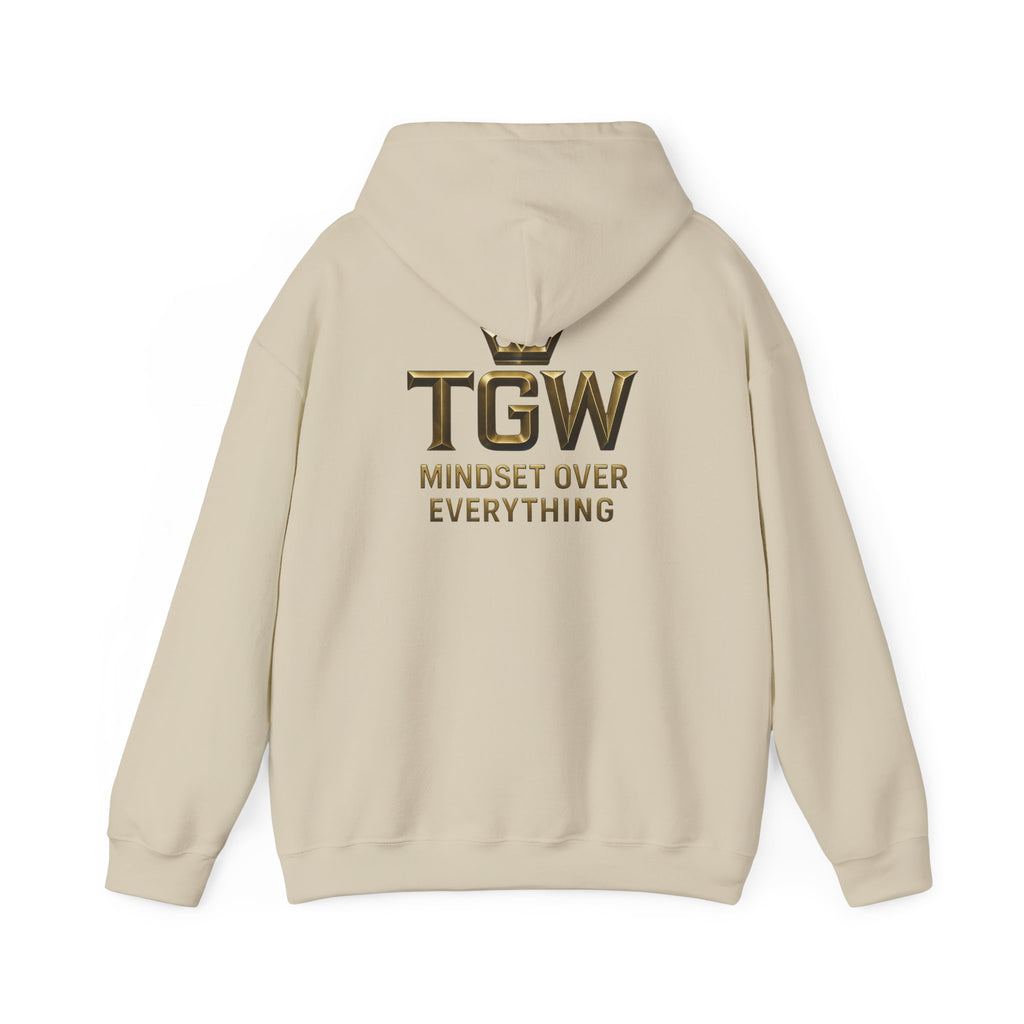 TGW Collection Hooded Sweatshirt: Mindset Over Everything, Style, Cozy Fashion, Gift Idea, Casual, Street-wear