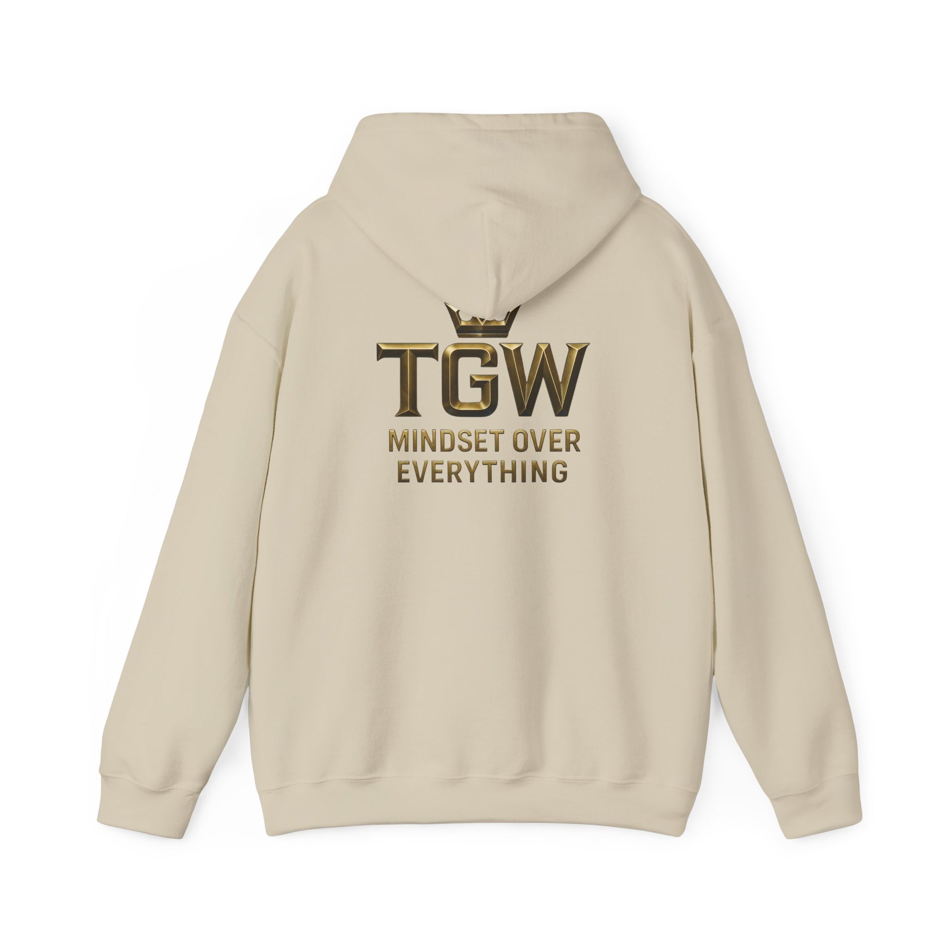 TGW Collection Hooded Sweatshirt: Mindset Over Everything, Style, Cozy Fashion, Gift Idea, Casual, Street-wear