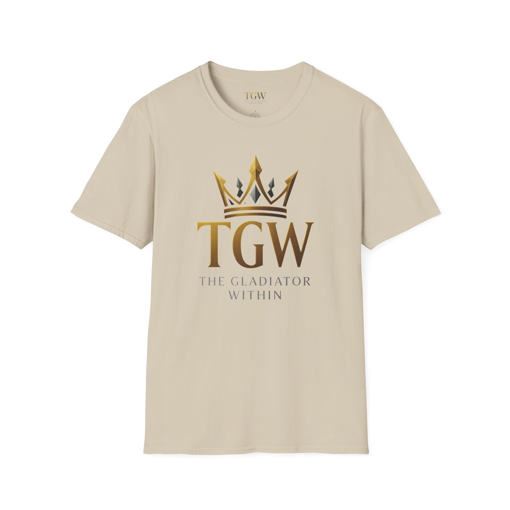 Men Gladiator T-shirt | Motivational Tee, Fitness Shirt, Gift for Him, Empowerment Apparel, Gold Crown Design