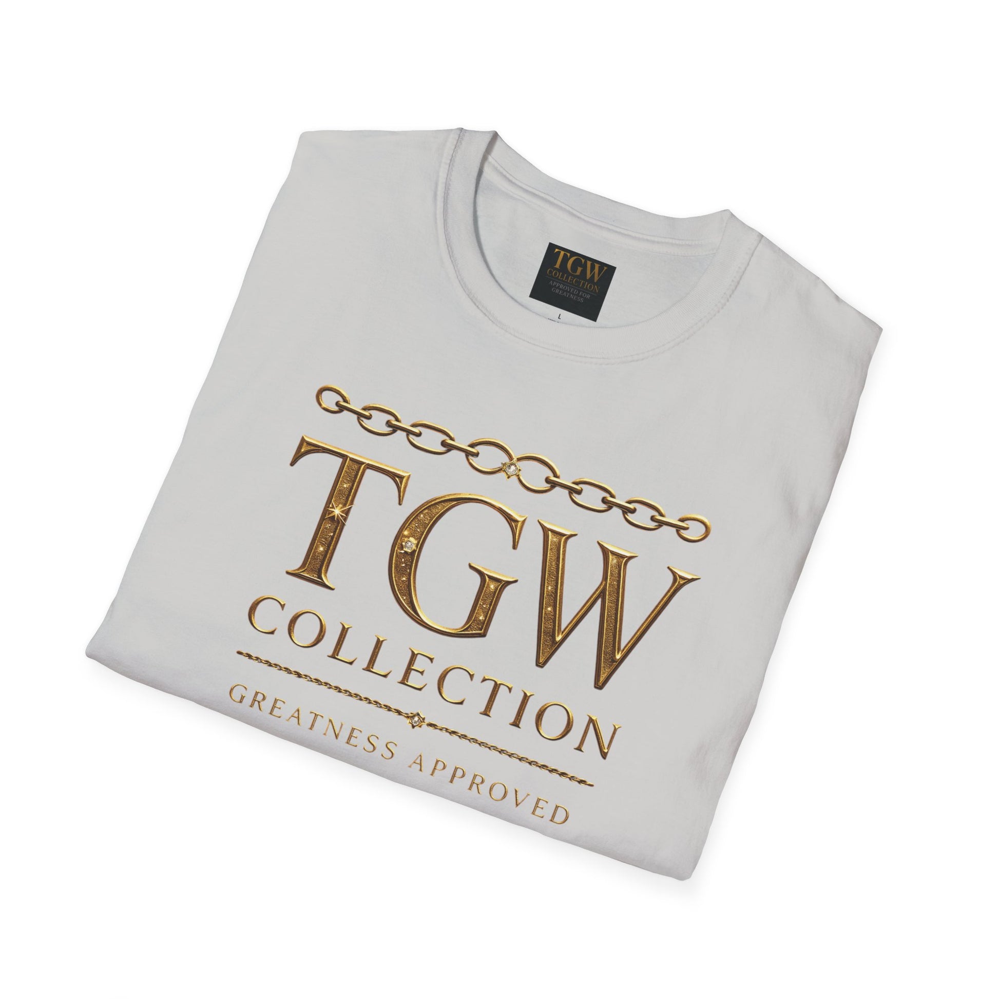 Gold Chain Text T-Shirt, Stylish Tee, Casual Wear, Motivational Shirt