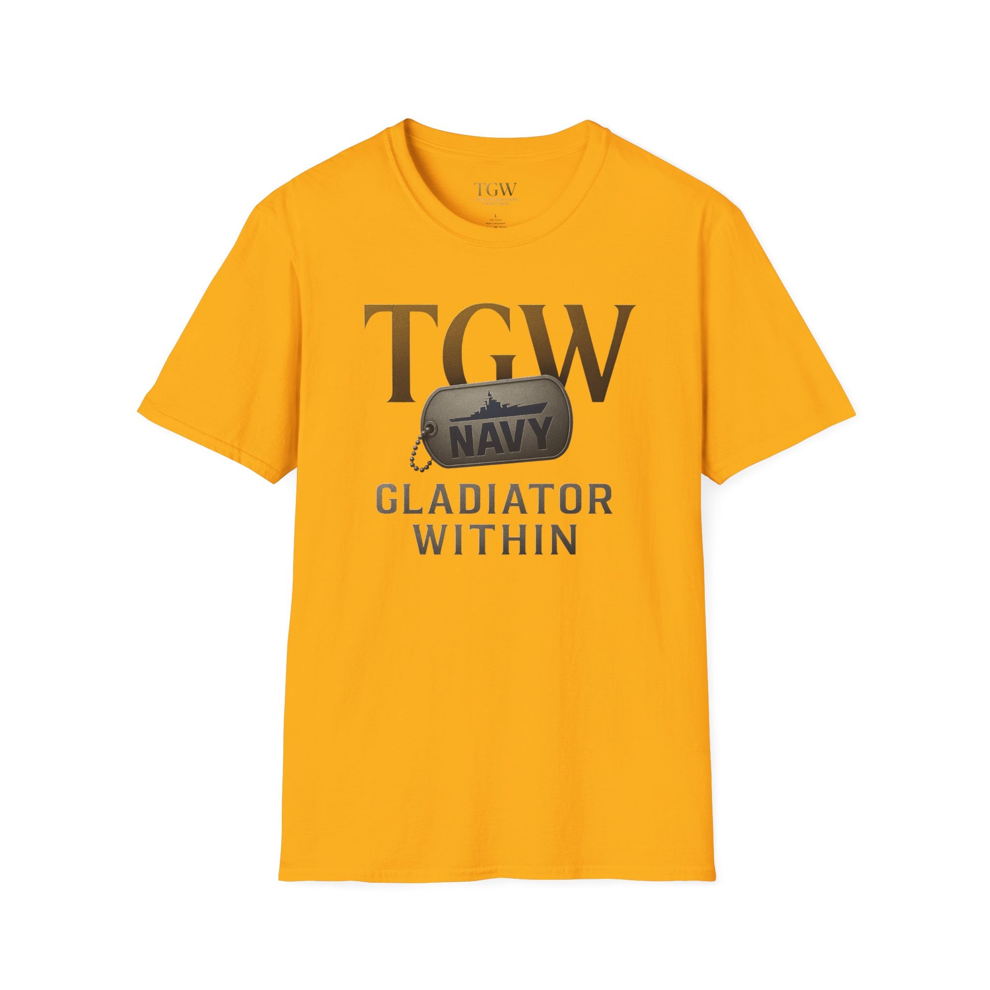 Navy Gladiator Within T-Shirt, Softstyle Tee for Veterans, Motivational Shirt, Gift for Military Families, Casual Everyday Wear