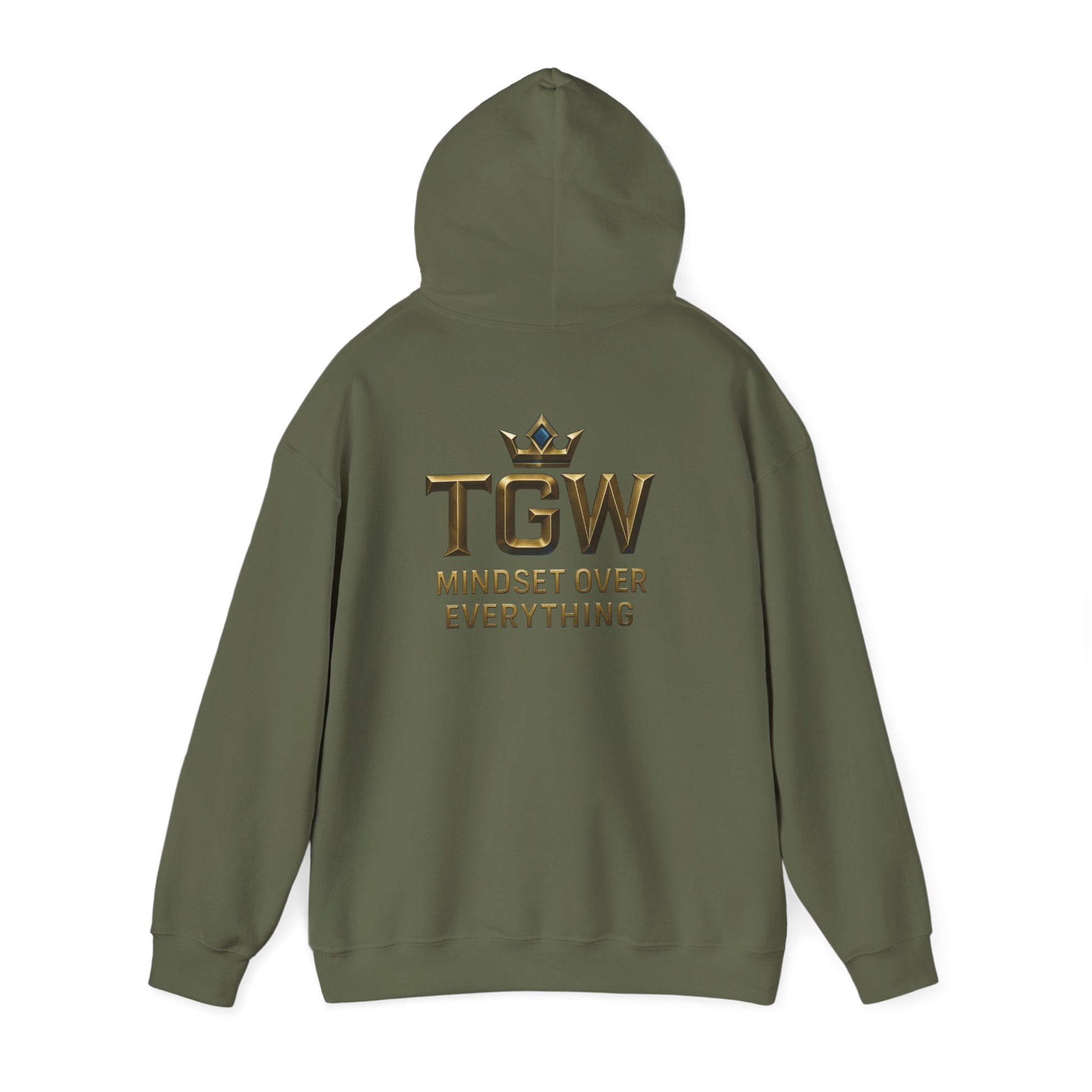 TGW Collection Hooded Sweatshirt: Mindset Over Everything, Style, Cozy Fashion, Gift Idea, Casual, Street-wear