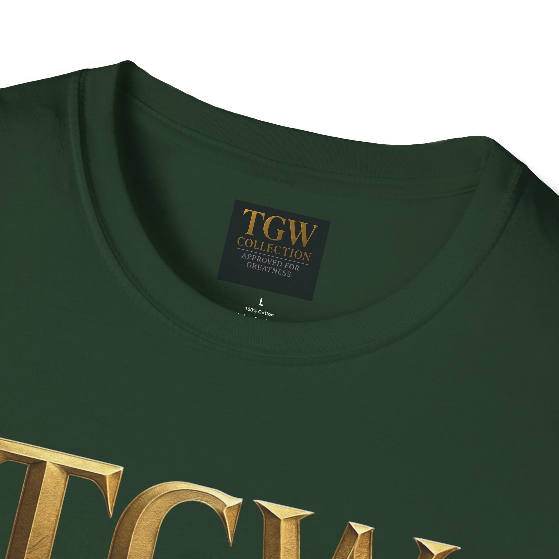 Elegant Gold Lettering Soft style T-Shirt, Casual Tee, Stylish Apparel, Gift for Fashion Lovers, Everyday Wear