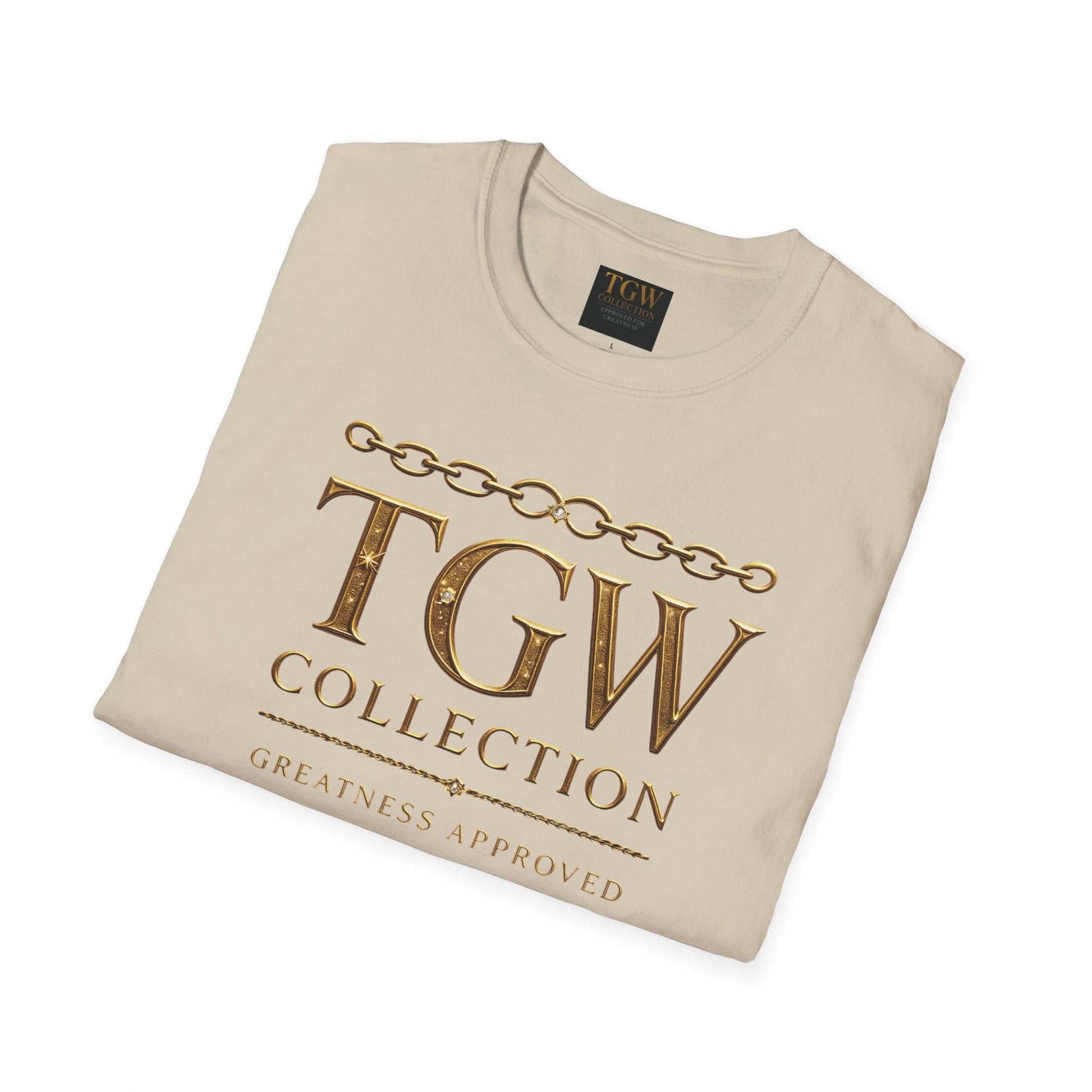 Gold Chain Text T-Shirt, Stylish Tee, Casual Wear, Motivational Shirt