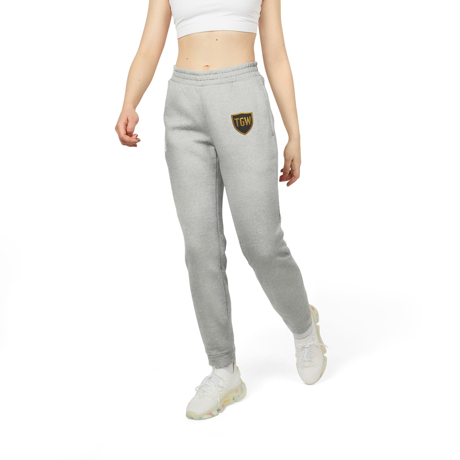 Fleece Joggers — Grey adidas Logo Sweatpants with TGW Crest