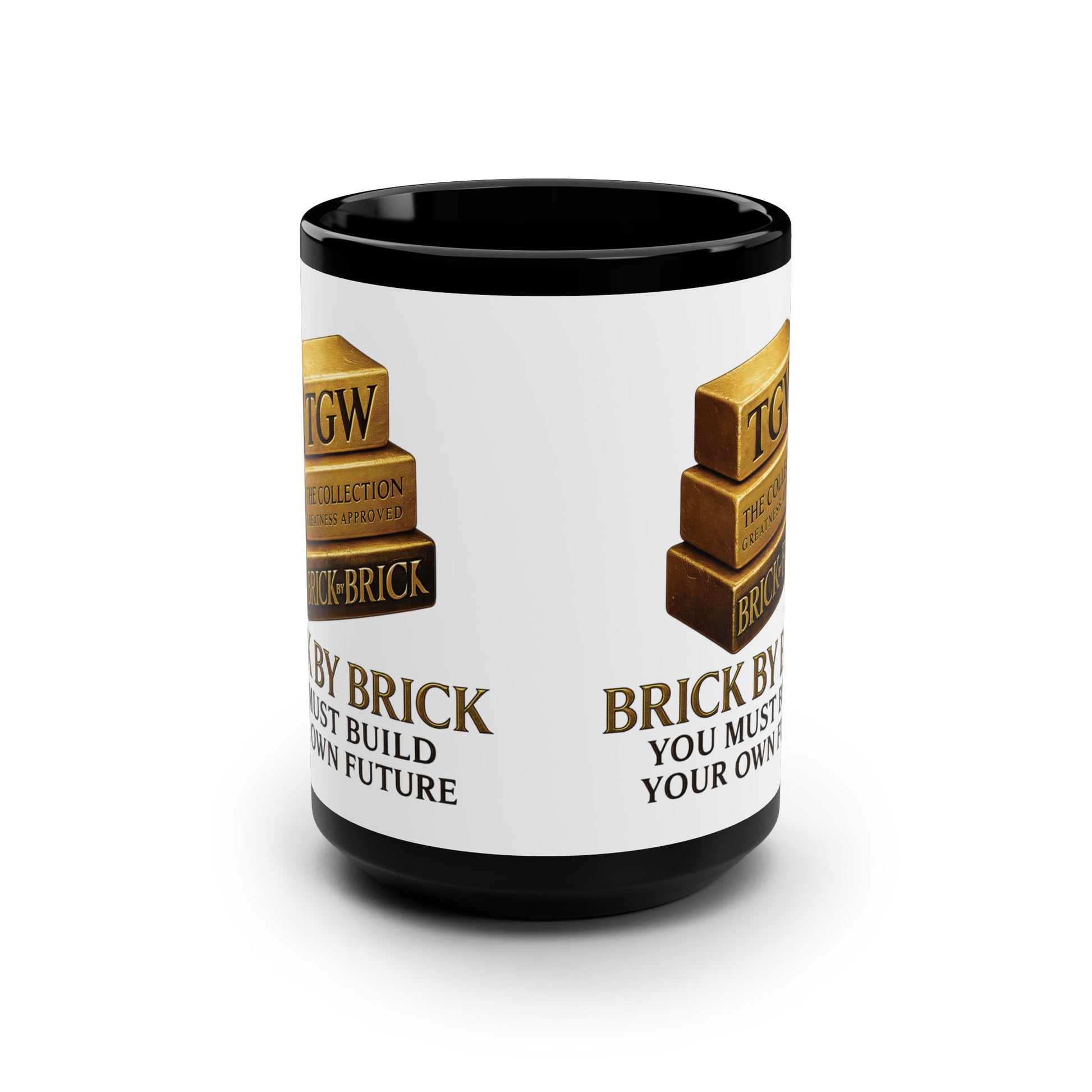 15oz Black Mug – Brick By Brick - Build Your Own Table (TGW)