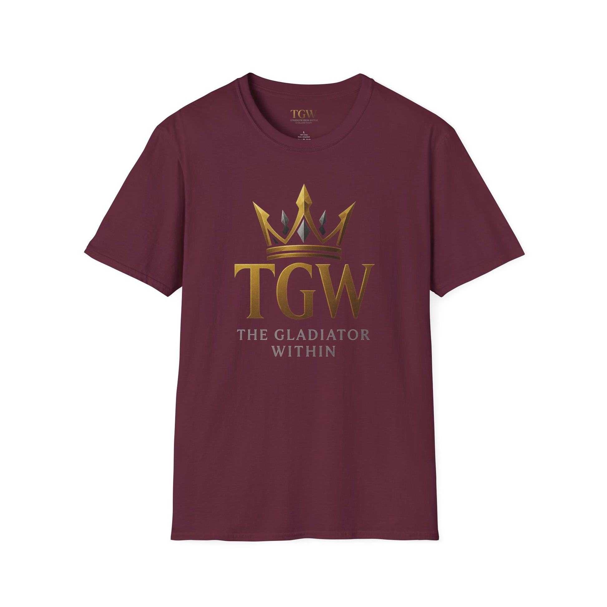 Men Gladiator T-shirt | Motivational Tee, Fitness Shirt, Gift for Him, Empowerment Apparel, Gold Crown Design